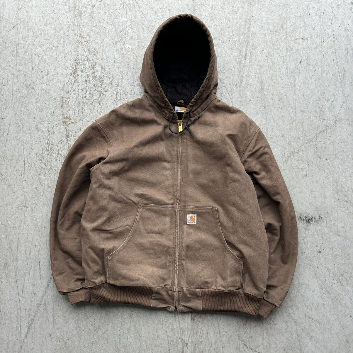 Carhartt × Vintage Vintage Carhartt Brown Faded Distressed Jacket Hoodie Size US XL / EU 56 / 4 - 1 Thumbnail