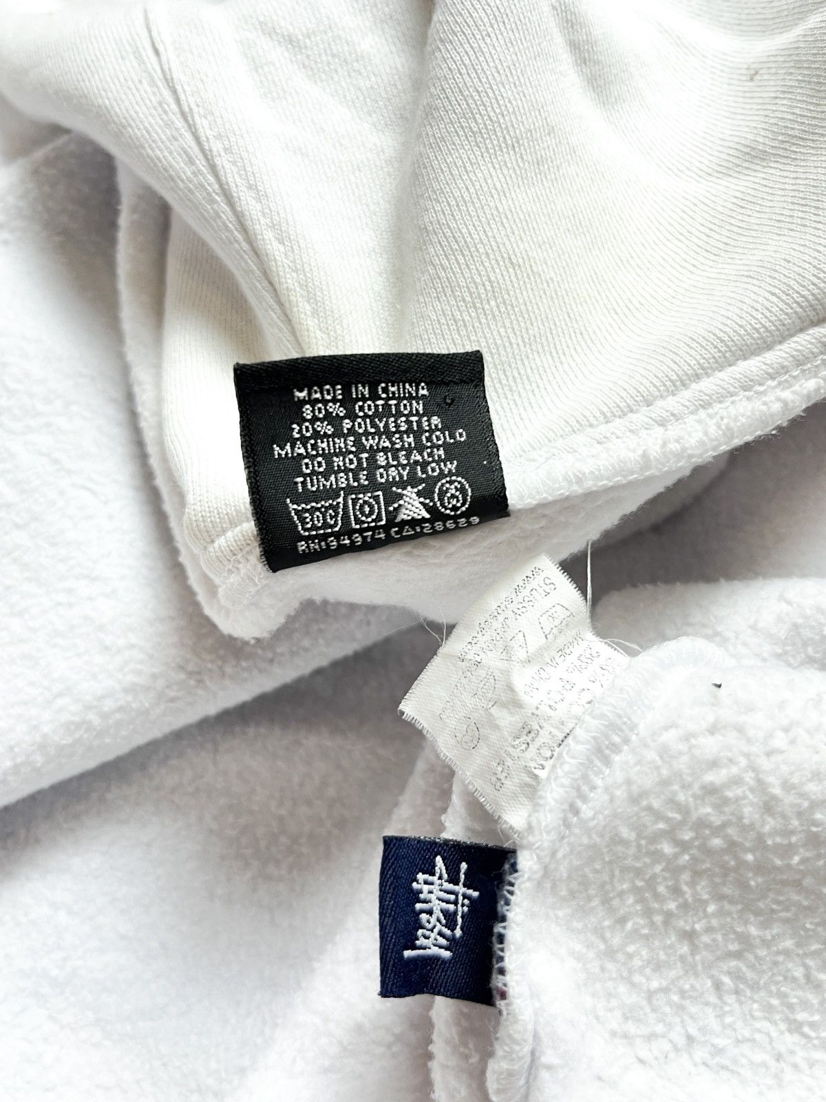 Stussy Hoodie Stussy Spray Graffiti White Vintage 90s Size US L / EU 52-54 / 3 - 5 Thumbnail