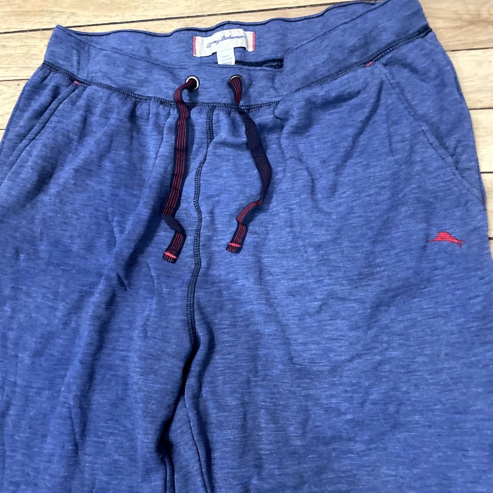 Tommy Bahama TOMMY BAHAMA Pants L Mens Blue Drawstring Knit 3% Polyamide Acrylic Cotton Large Size US 33 - 4 Thumbnail