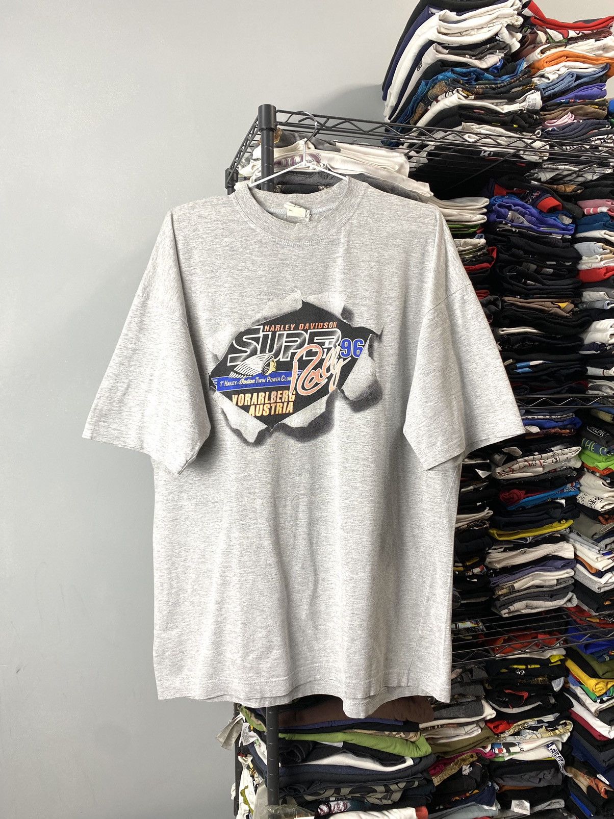 Harley Davidson Vintage 1996 Harley Davidson Indian Motorcycle T Shirt Size US XL / EU 56 / 4 - 1 Thumbnail