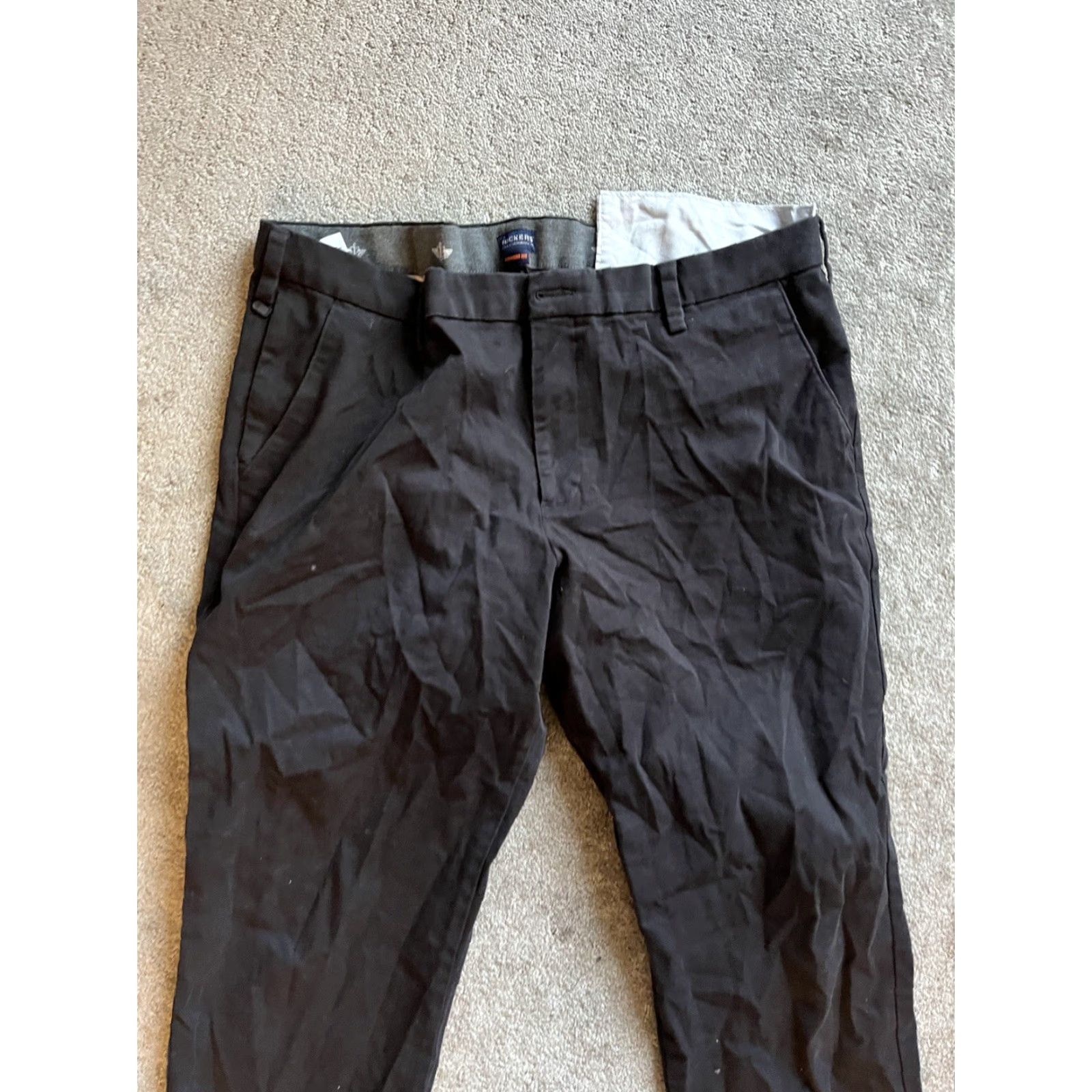 Dockers DOCKERS Chino Pants Mens 40x32 Black Flat Front Straight Fit Classic Size US 40 / EU 56 - 2 Thumbnail