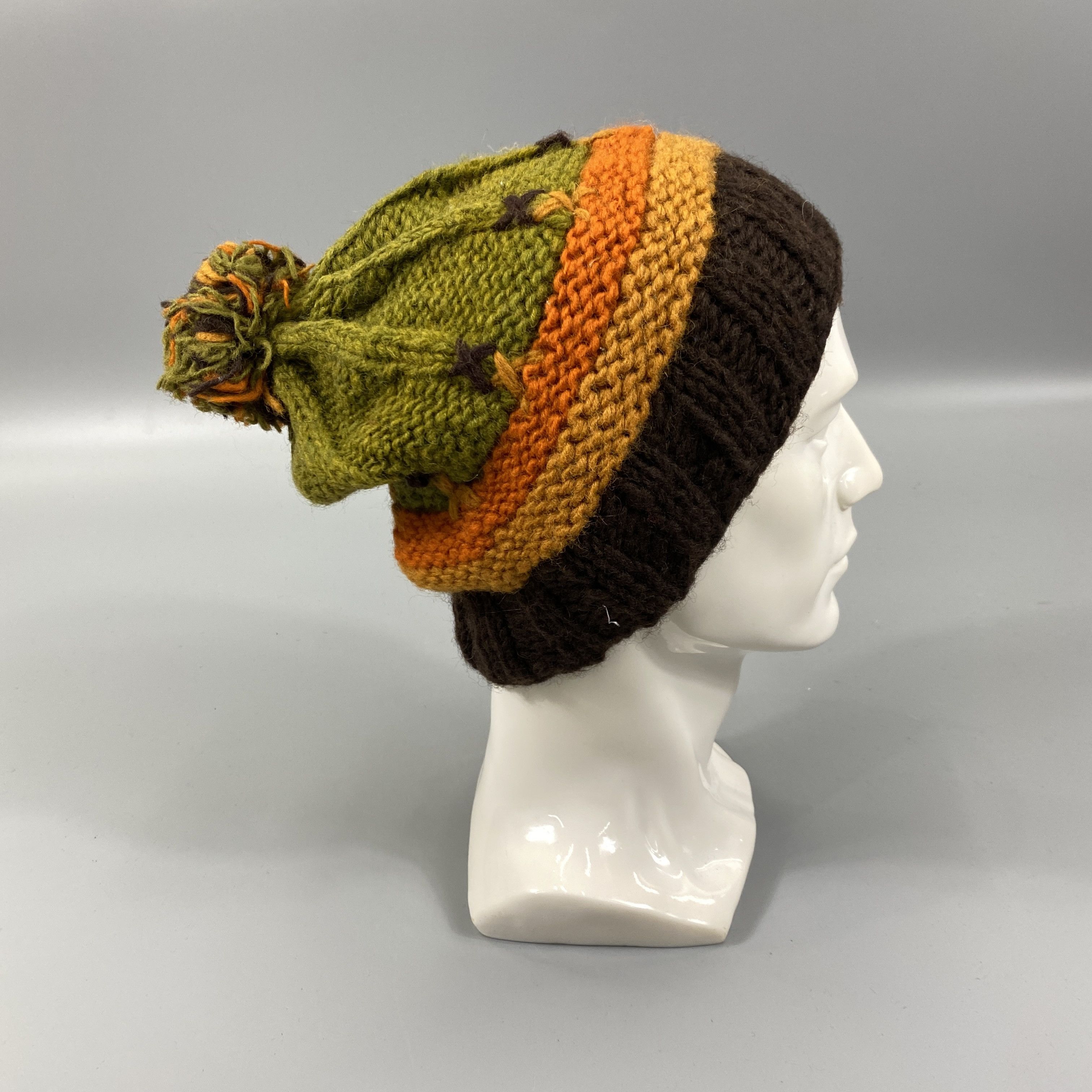 Japanese Brand Knit Four Layer Color Beanie Hats -BN1149 Size ONE SIZE - 2 Thumbnail