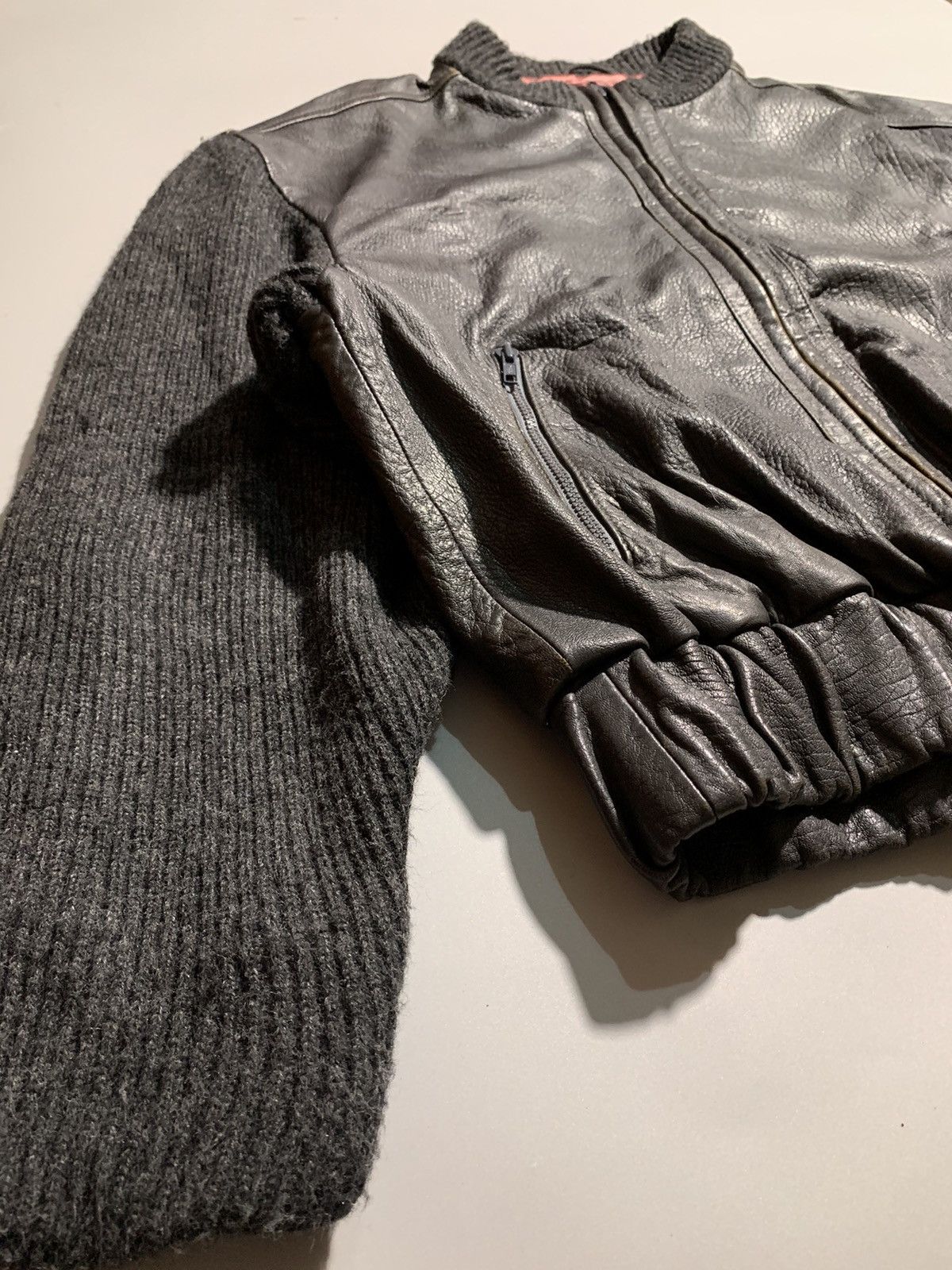 Yves Saint Laurent VINTAGE 80s YSL WOOL LEATHER BLEND JACKET Size US S / EU 44-46 / 1 - 4 Thumbnail