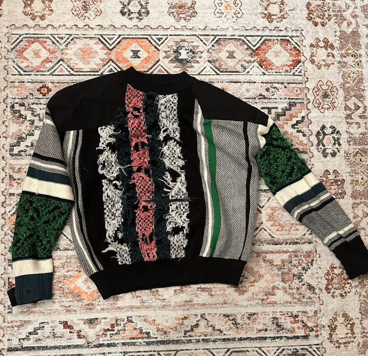 Sacai Sacai Rug Jacquard Knit Sweater Men's Size 3 RARE Size US L / EU 52-54 / 3 - 1 Thumbnail