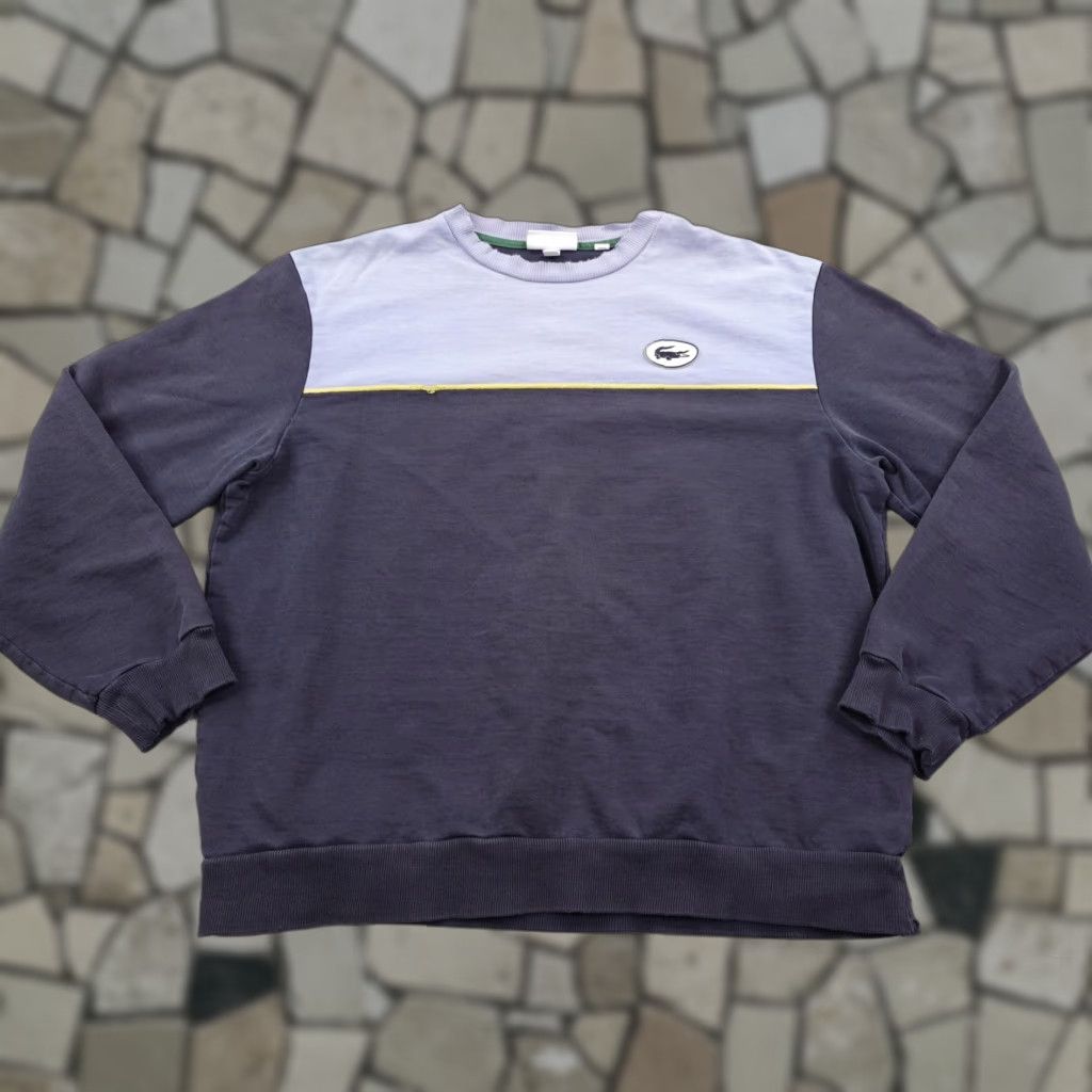 Lacoste Lacoste Sweatshirt Mens XL Blue Loose Fit Crew Croc Heritage Badge Distressed Logo Size US XL / EU 56 / 4 - 1 Thumbnail