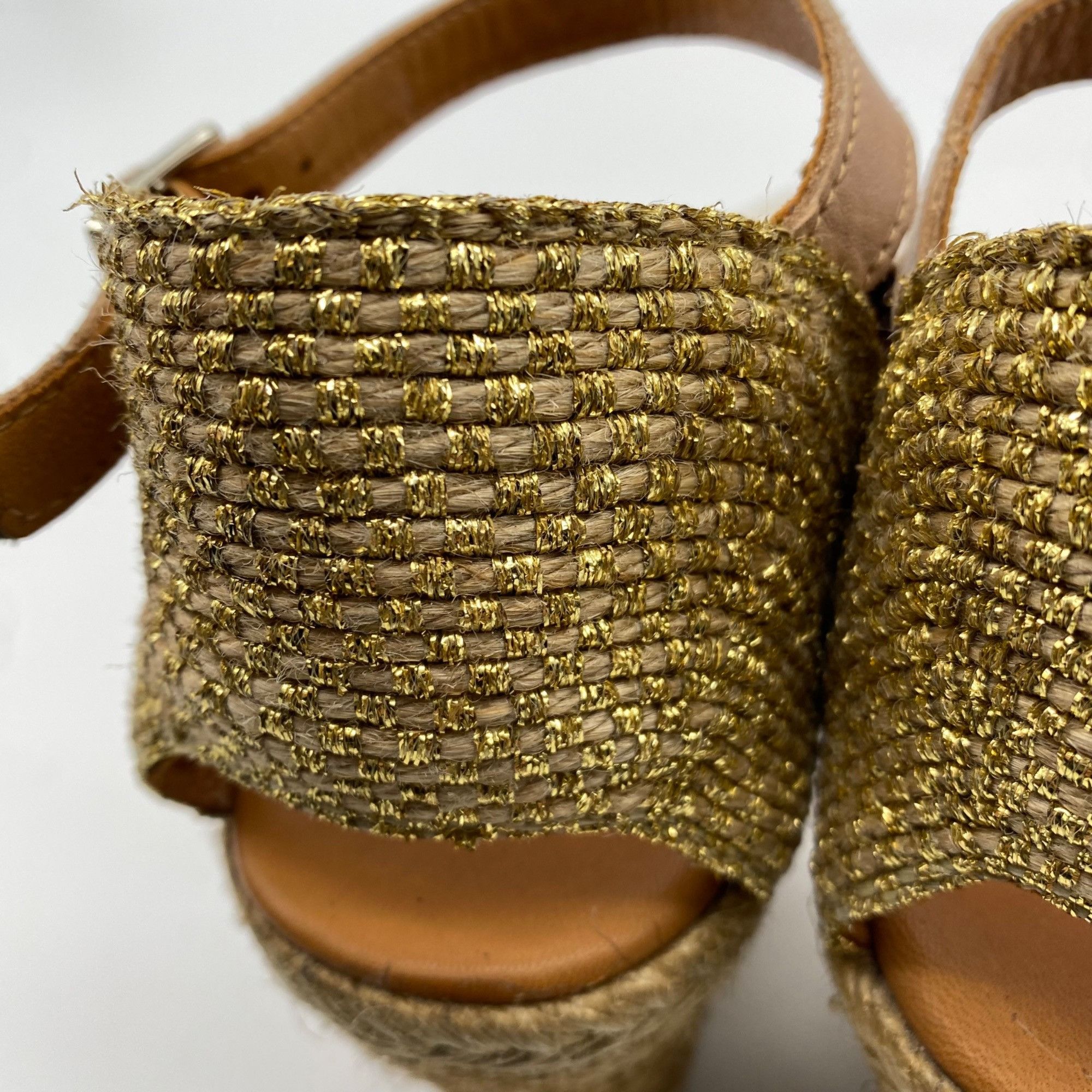 Kurt Geiger Kurt Geiger London Monty White/Gold wedge heel espadrilles W Size US 8 / IT 38 - 12 Thumbnail