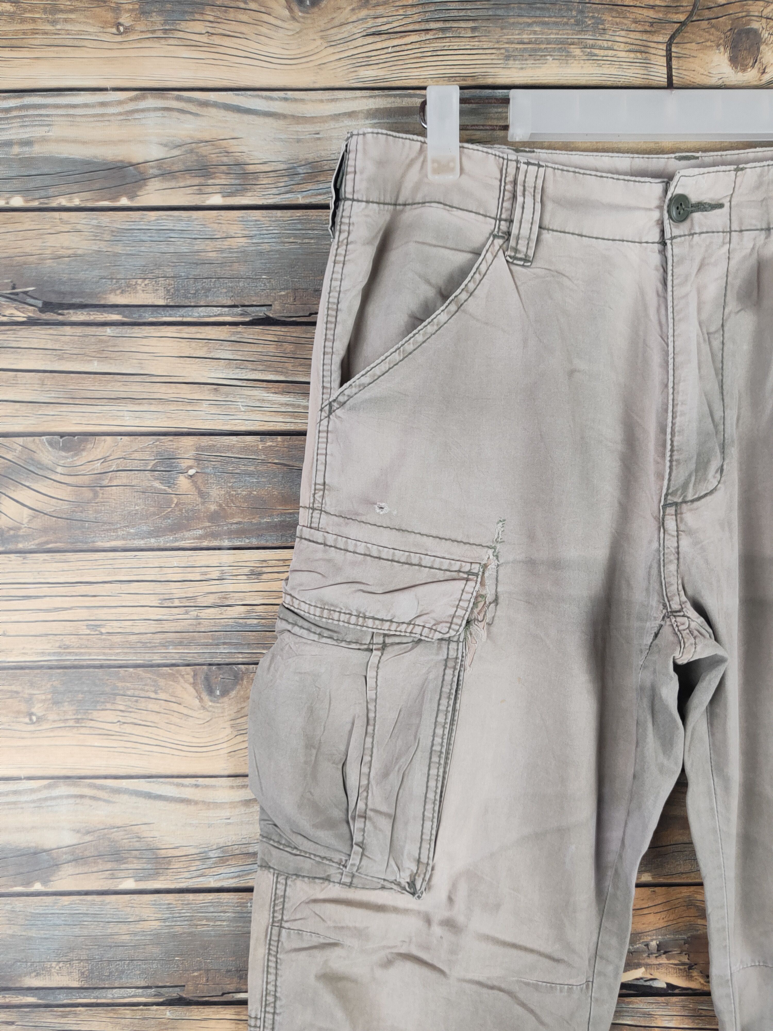 Japanese Brand DL Topvalu Beige Multipocket Cargo Pants #sp46-256T Size US 32 / EU 48 - 4 Thumbnail