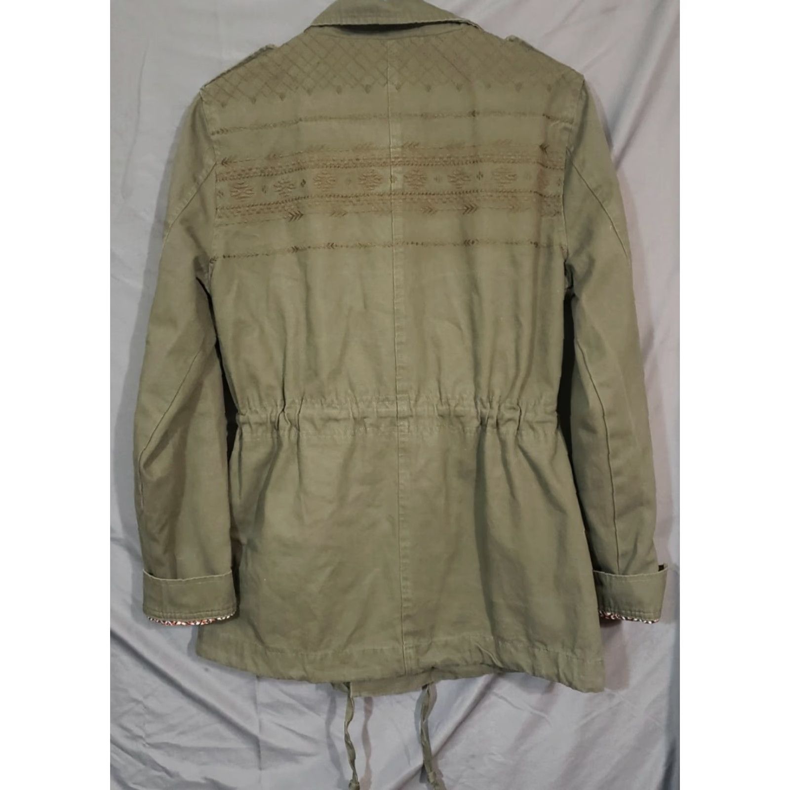 Miss Me Miss Me Military Style Army Green Beaded Collar Jacket Embellished Size S Women Cotton Button-Front Short Fall Spring Winter Casual Vintage: No Size S / US 4 / IT 40 - 2 Thumbnail