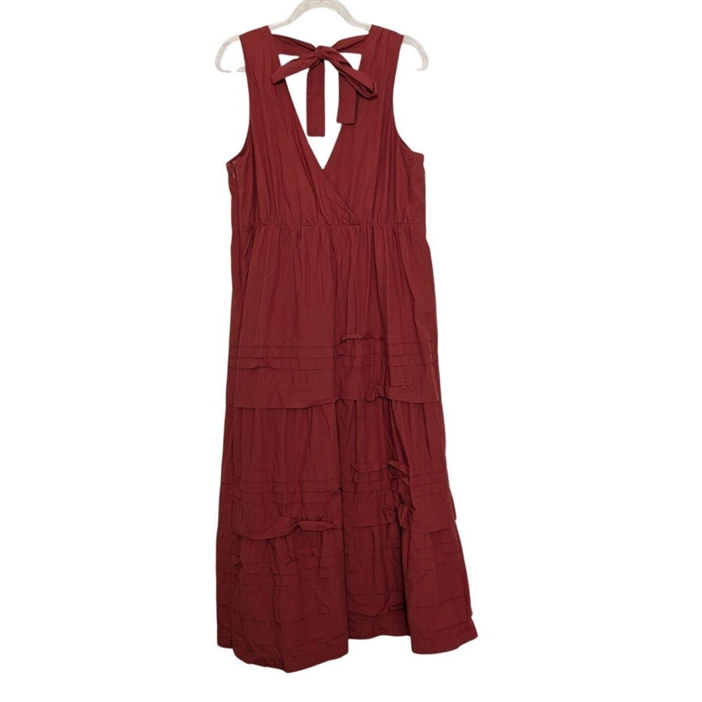 Marie Oliver Marie Oliver Gabbie Tiered Dress Womens Size 4 V Neck Clay Size S / US 4 / IT 40 - 6 Thumbnail