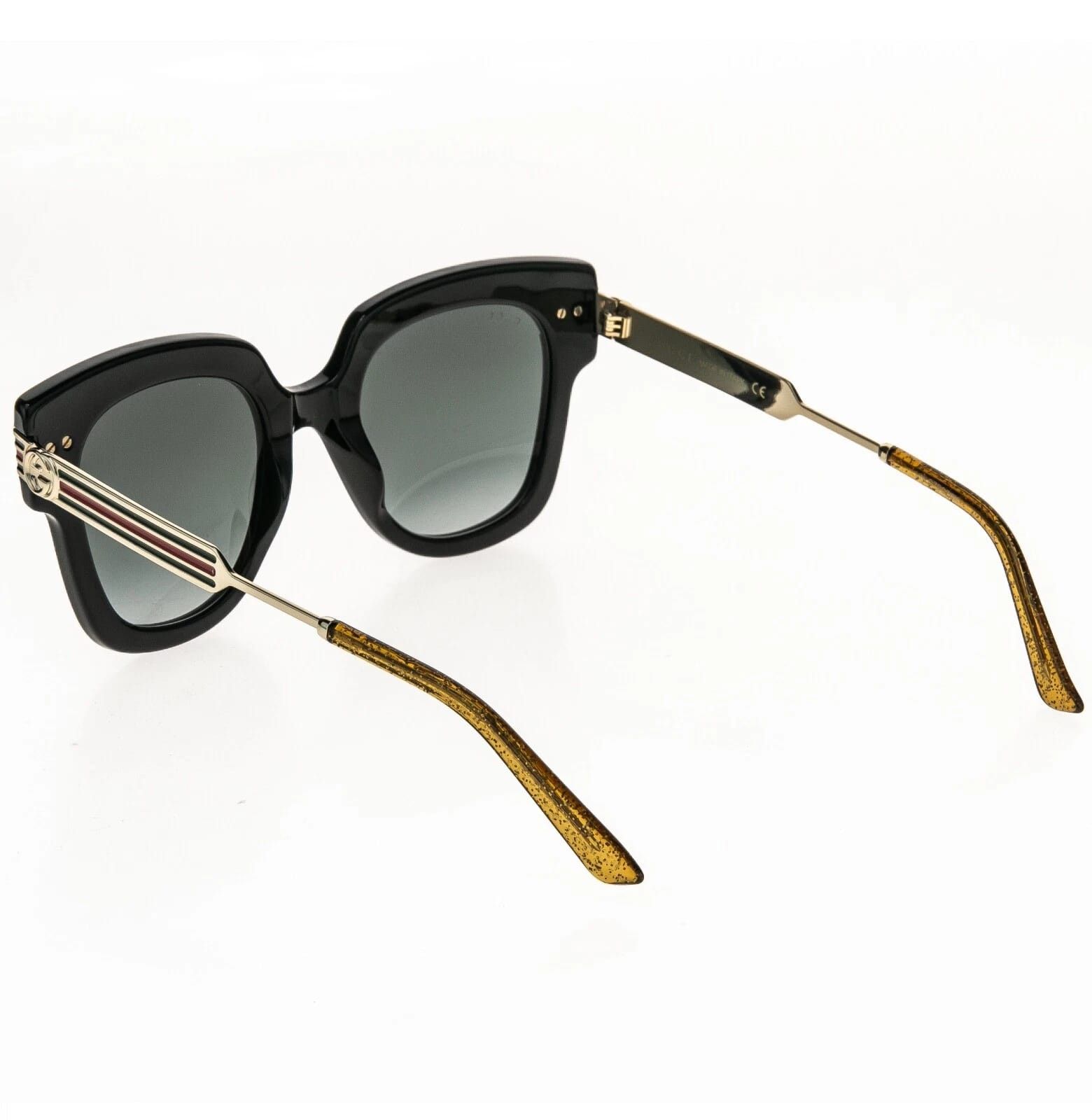 Gucci GUCCI GG0281S WEB Stripe 0281 Gold Black Sunglasses 001 Size ONE SIZE - 8 Thumbnail