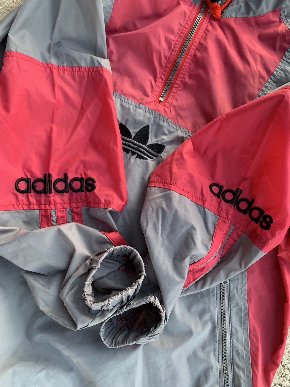 Adidas Jacket Adidas Two-Tone Peach Grey Vintage 90's Size US M / EU 48-50 / 2 - 3 Thumbnail