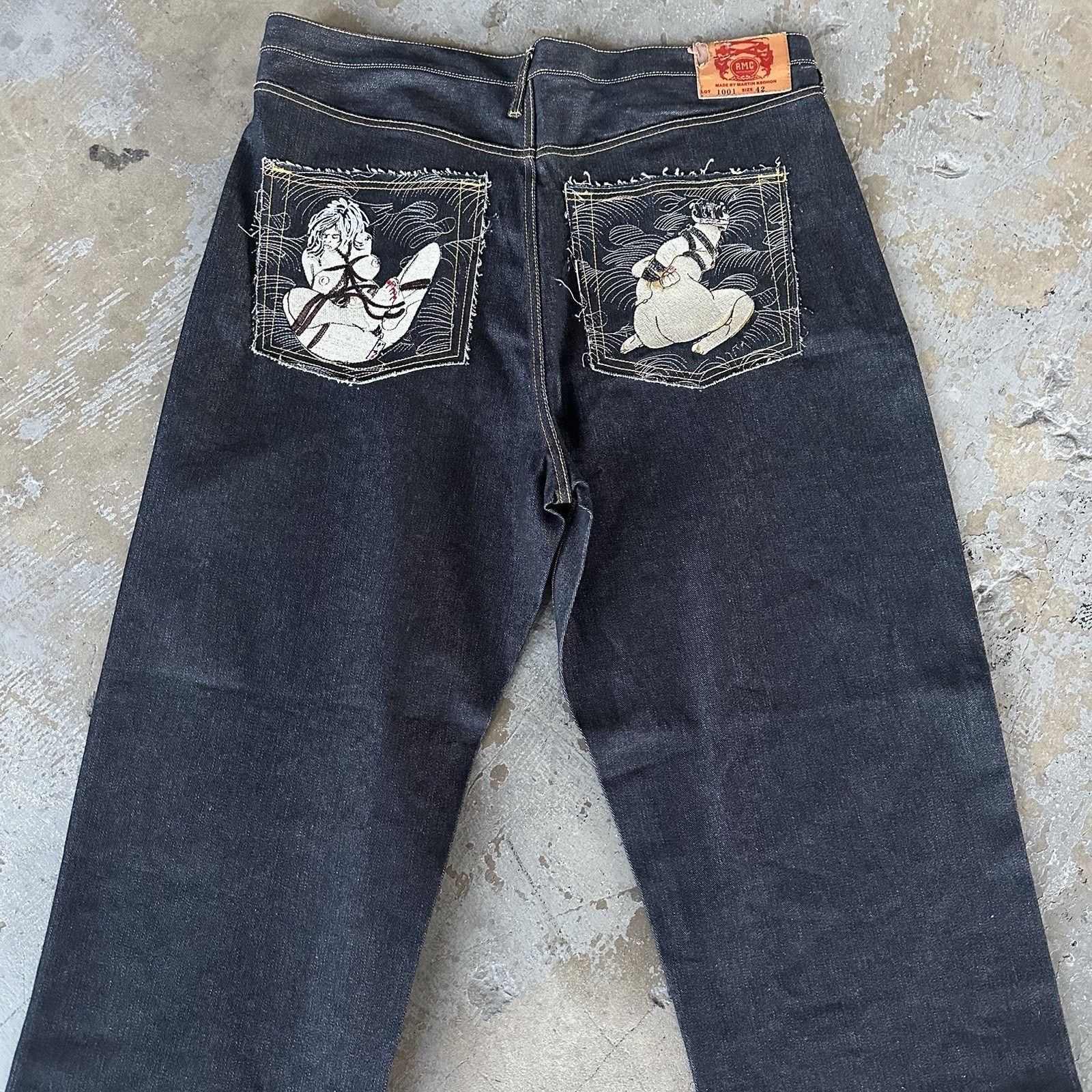 Red Monkey × Vintage Vintage Y2K Red Monkey Company Bondage Girls Denim Jeans Size US 42 / EU 58 - 2 Thumbnail