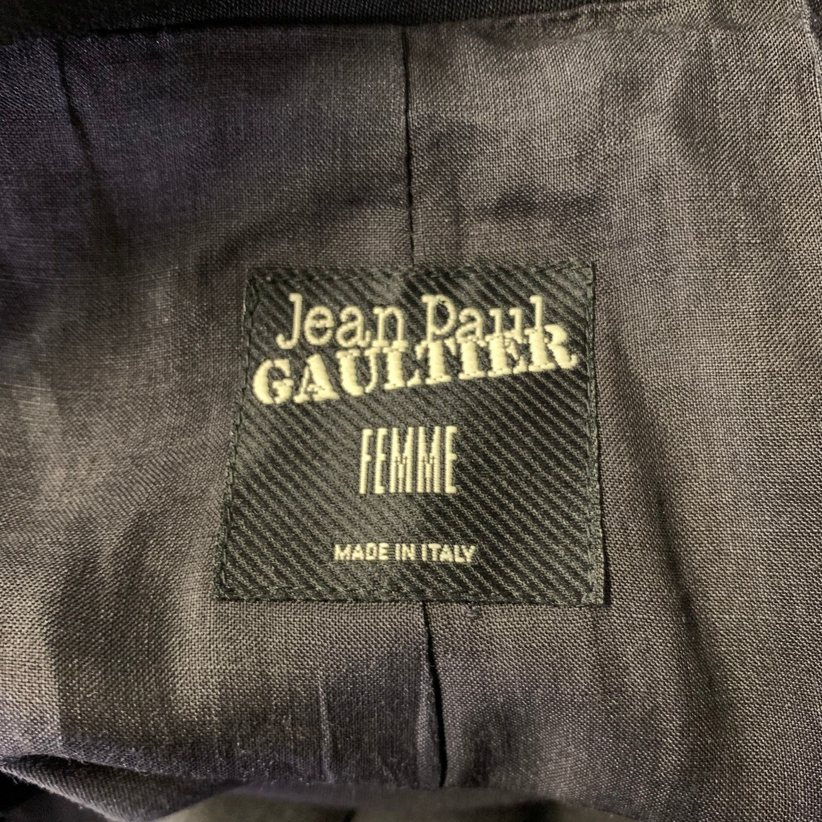 Jean Paul Gaultier JEAN PAUL GAULTIER Black Virgin Wool Button Shawl Blazer Size L / US 10 / IT 46 - 5 Thumbnail