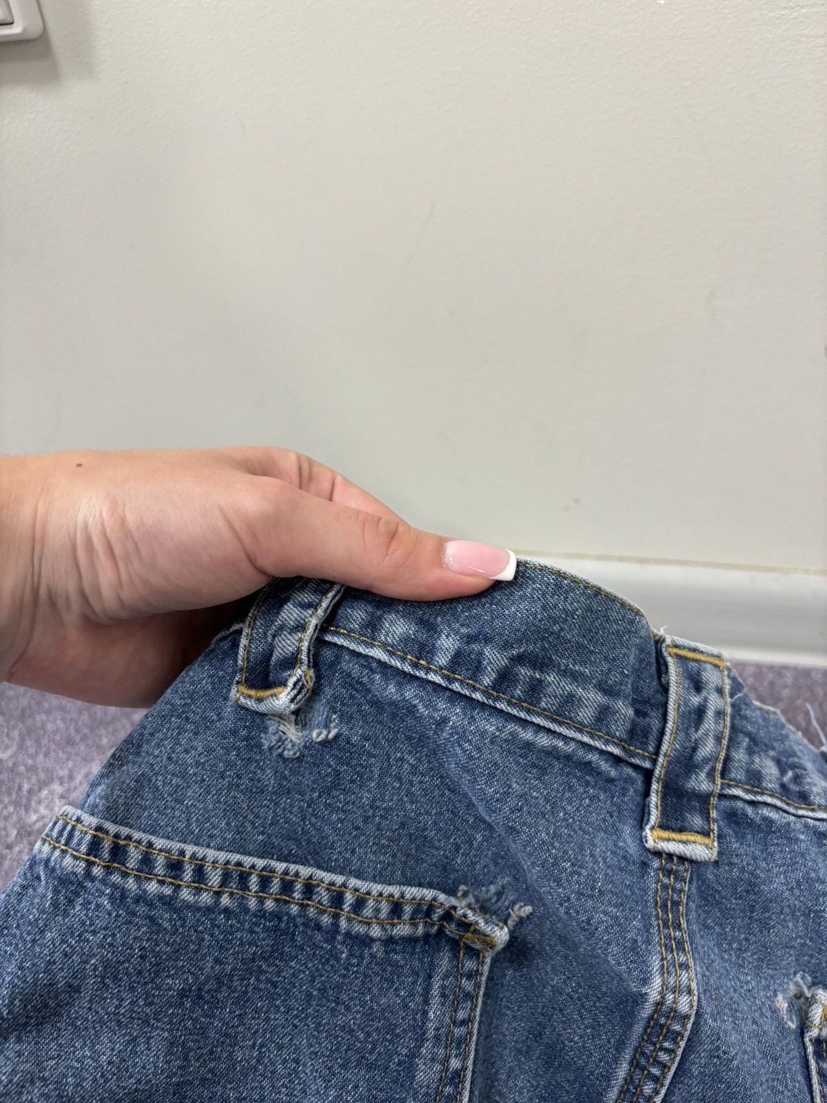 Carhartt Vintage 90s Carhartt USA Hype Work Blue Denim Shorts Jorts Size US 36 / EU 52 - 8 Thumbnail