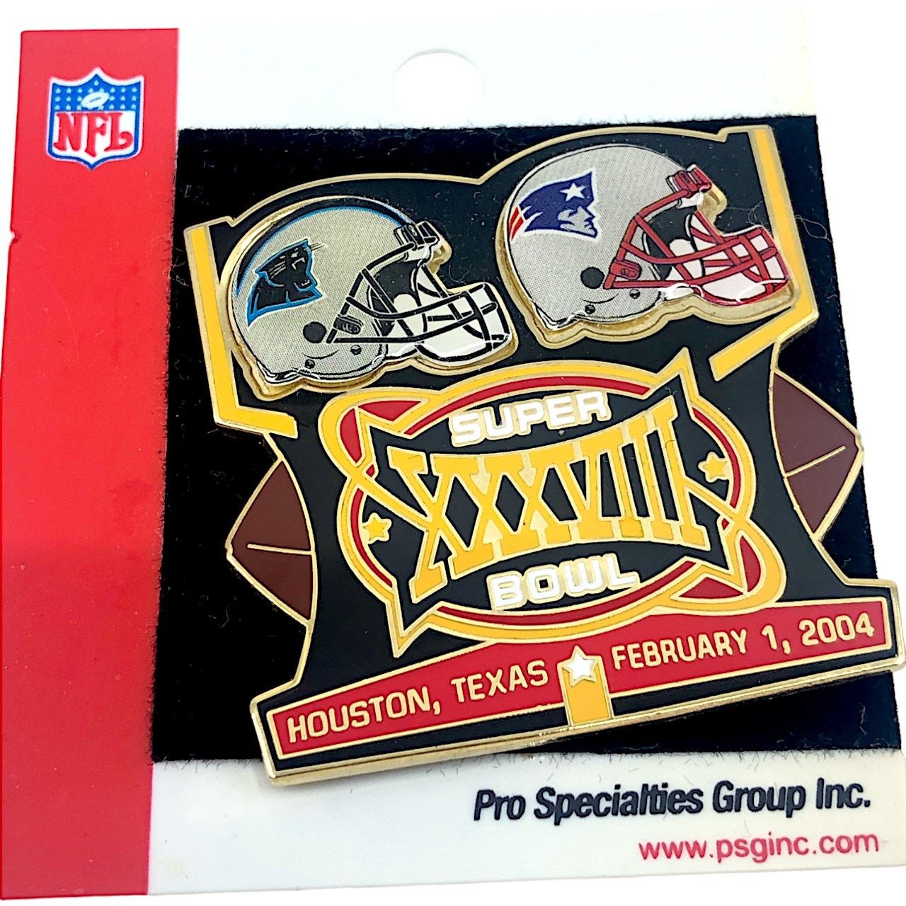 NFL New England Patriots Super Bowl XXXVIII 2004 SB38 H2H Pin Size ONE SIZE - 1 Thumbnail