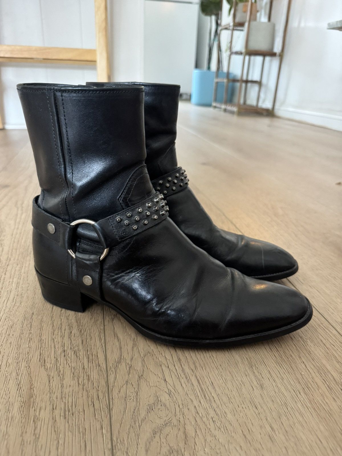Saint Laurent Paris Hedi Studded Harness Wyatts Size US 8 / EU 41 - 1 Thumbnail