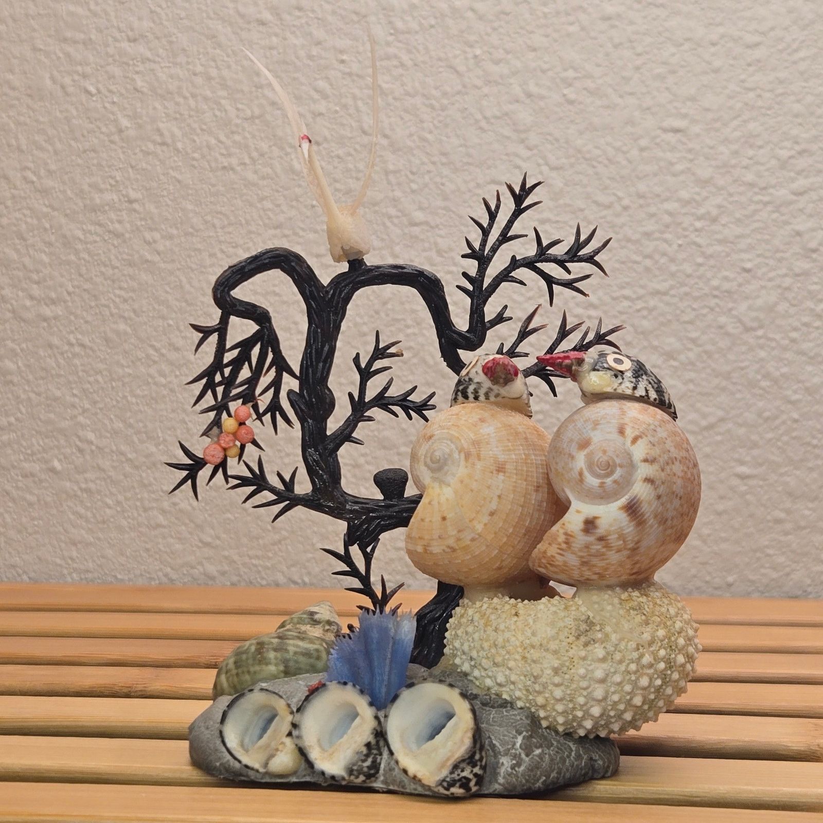 Vintage Handcrafted Seashell Art Figurine Coastal Nautical