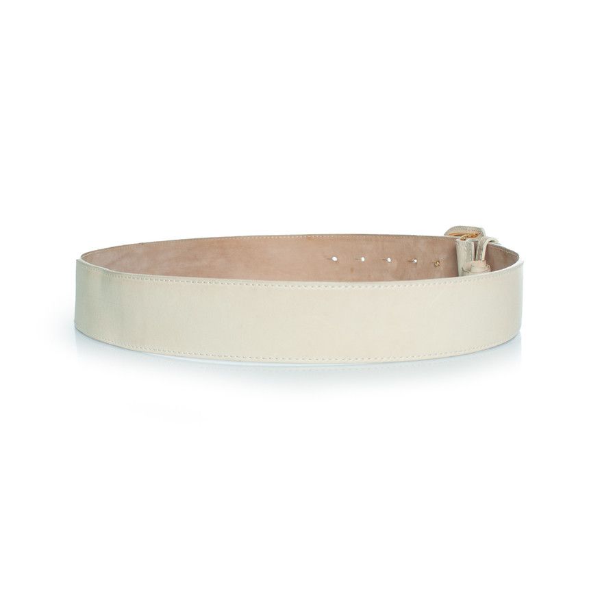 Dior Dior, gold buckled D belt with beige leather Size ONE SIZE - 2 Thumbnail