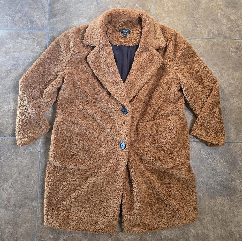Ginger Rust HALOGEN x ATLANTIC-PACIFIC Teddy Longline Coat