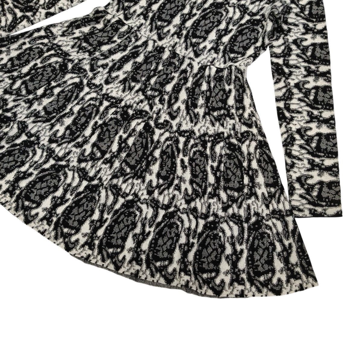 DKNY DKNY Black White Patterned Knit Long Sleeve Dress Size S / US 4 / IT 40 - 7 Thumbnail