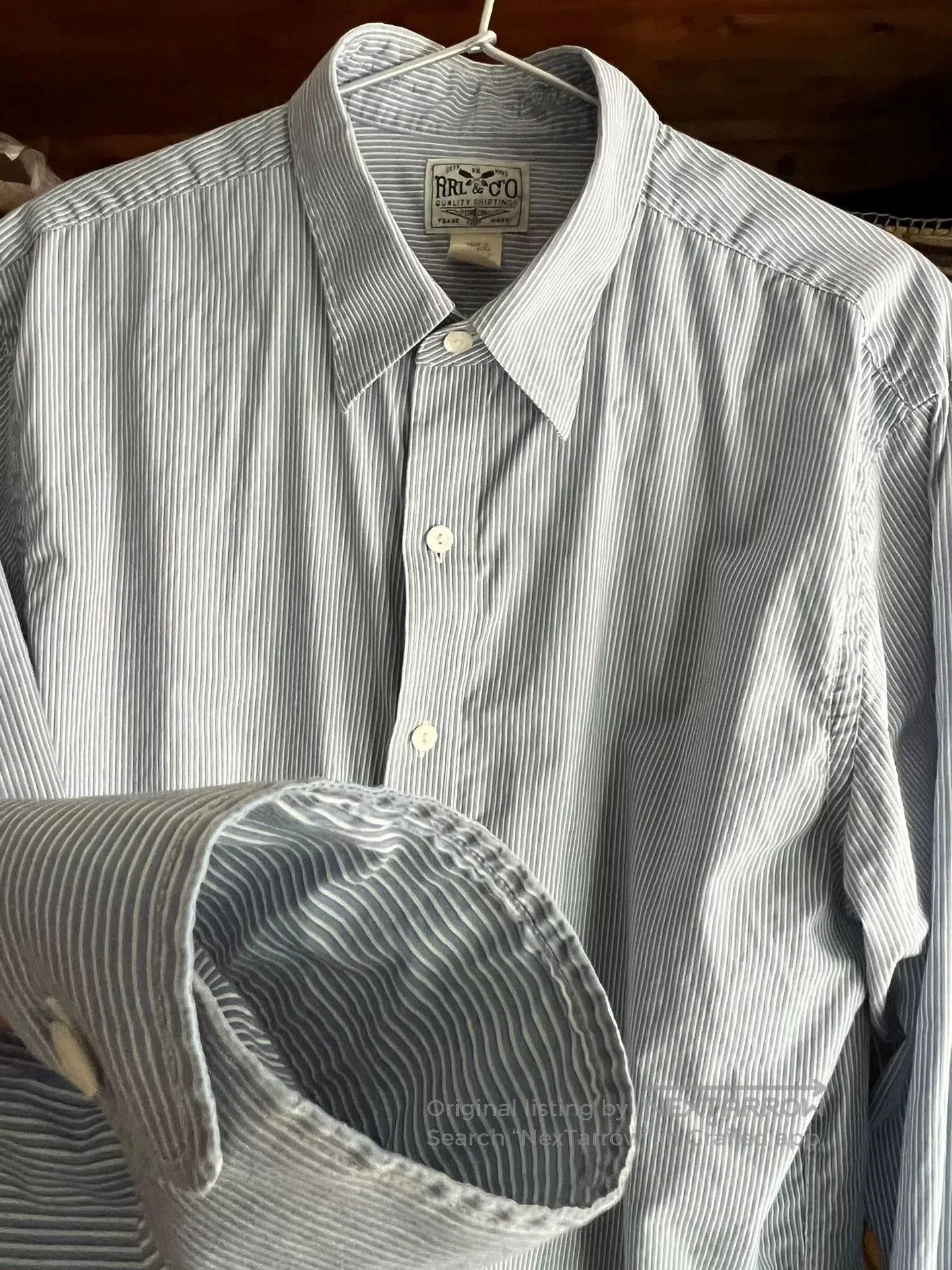 RRL Ralph Lauren RRL Long Sleeve Striped Shirt in Blue White. Size US M / EU 48-50 / 2 - 4 Thumbnail