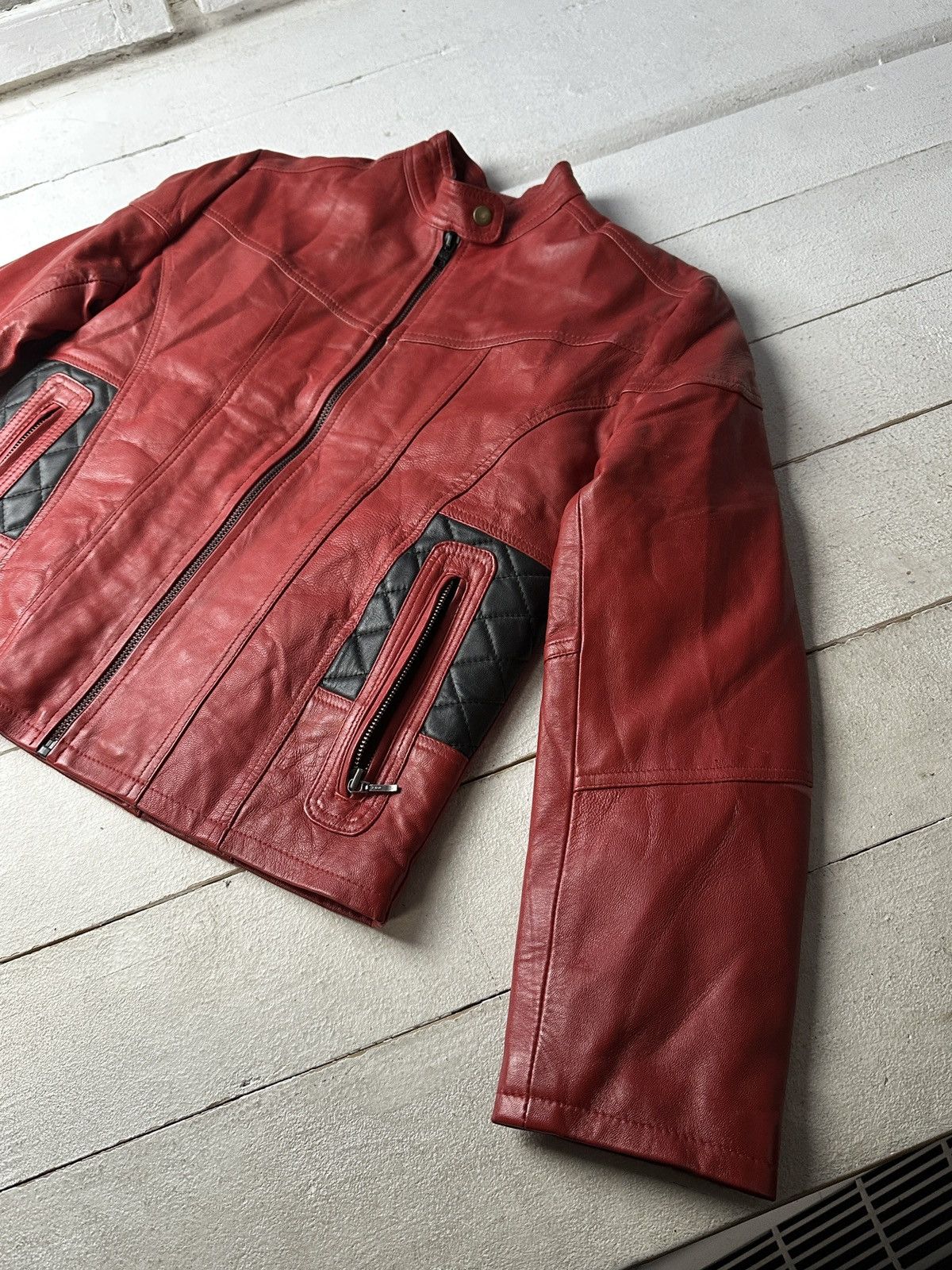 Other 🚨Y2K RICK OWENS TYPE DIRTY SLIM FIT ZIP LEATHER JACKET Size M / US 6-8 / IT 42-44 - 2 Thumbnail