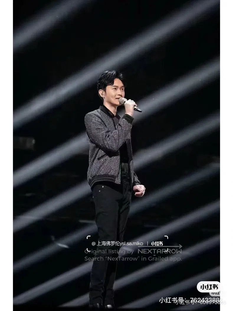 Saint Laurent Paris Saint Laurent Paris Gray Black Wool Sequin Jacket Size US L / EU 52-54 / 3 - 7 Thumbnail