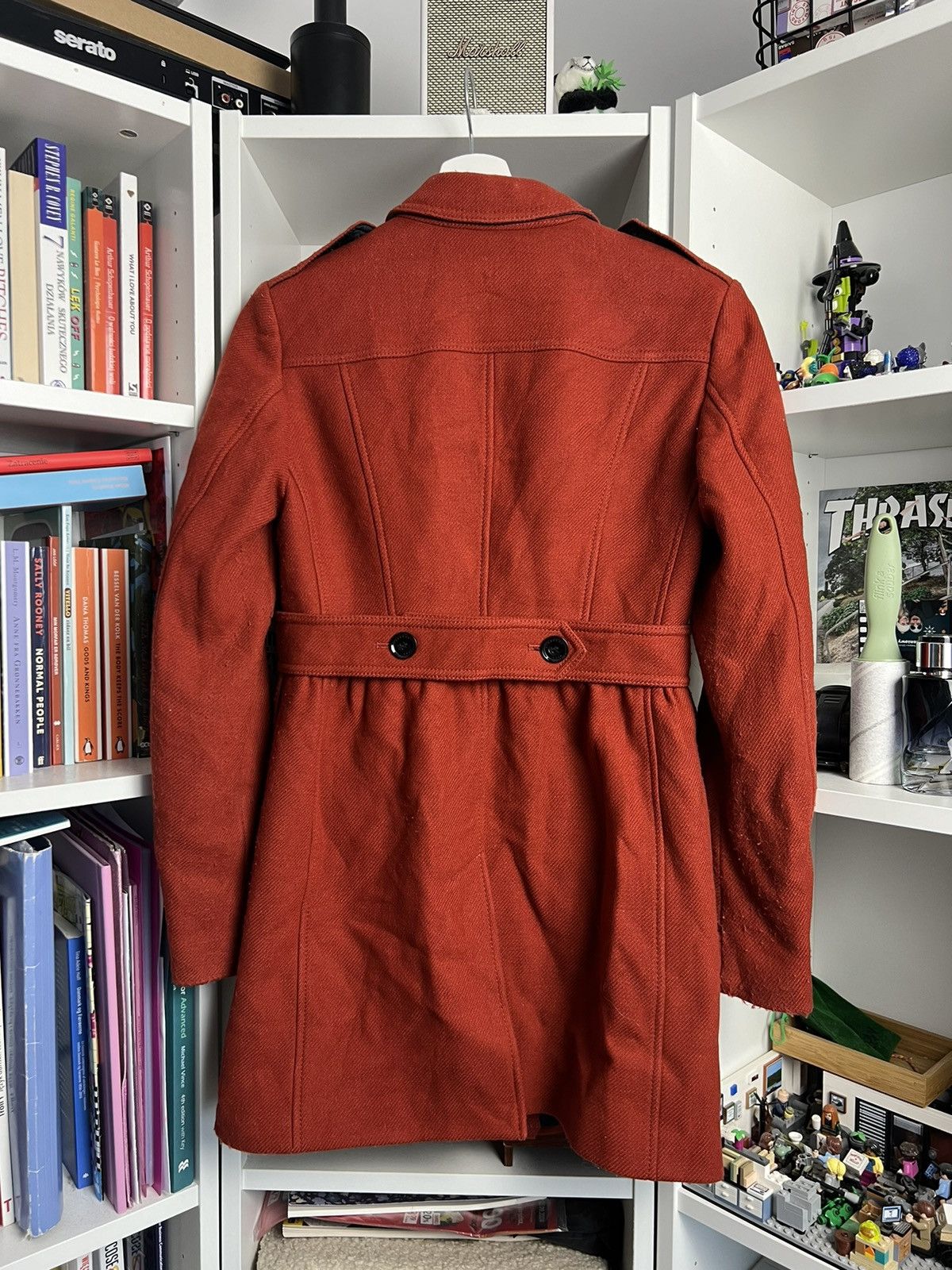 Burberry × Designer Burberry red wool coat jacket S designer luxury old money y2k Size S / US 4 / IT 40 - 2 Thumbnail