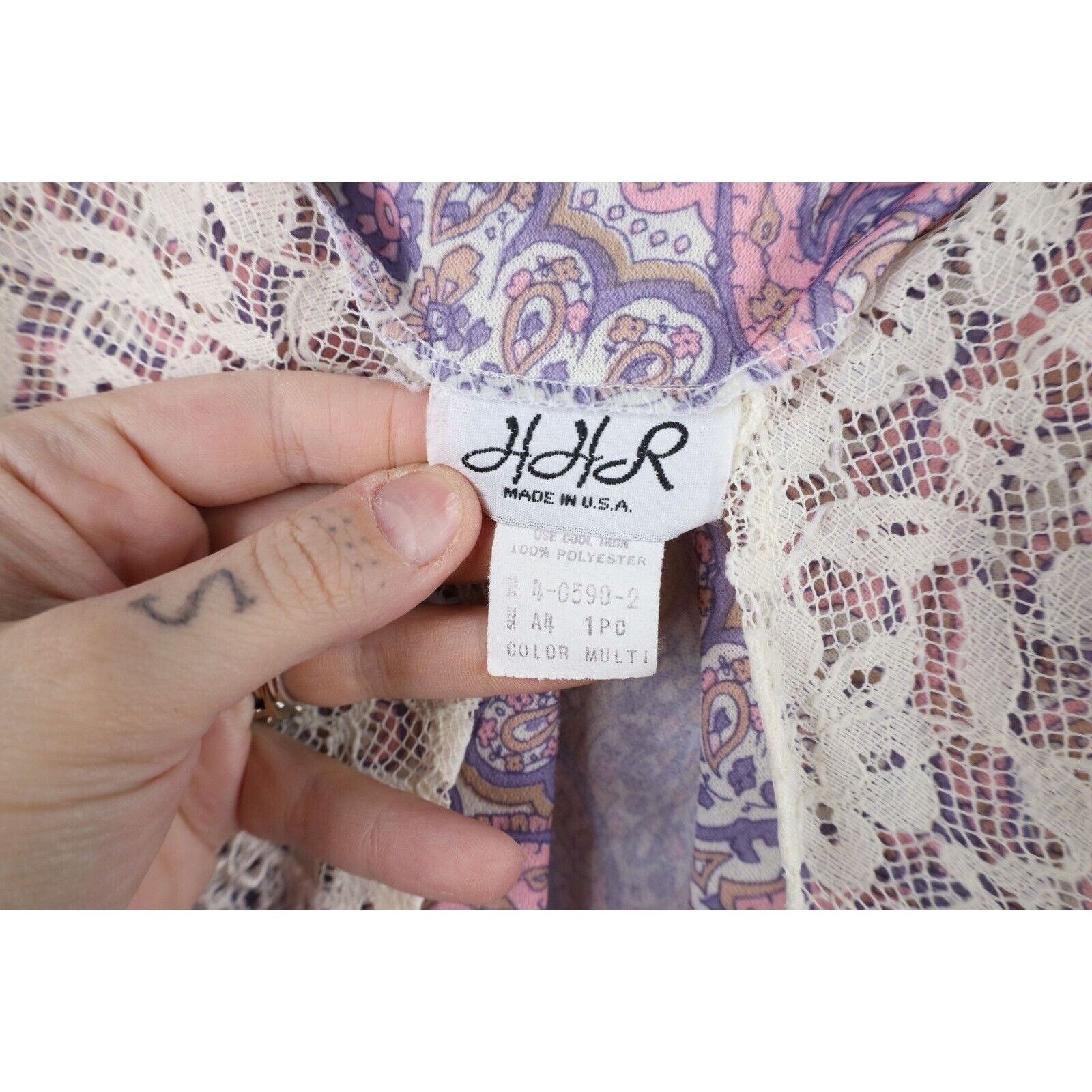 Vintage Vintage 70s Country Primitive Lace Collar Kni Size XL / US 12-14 / IT 48-50 - 10 Thumbnail