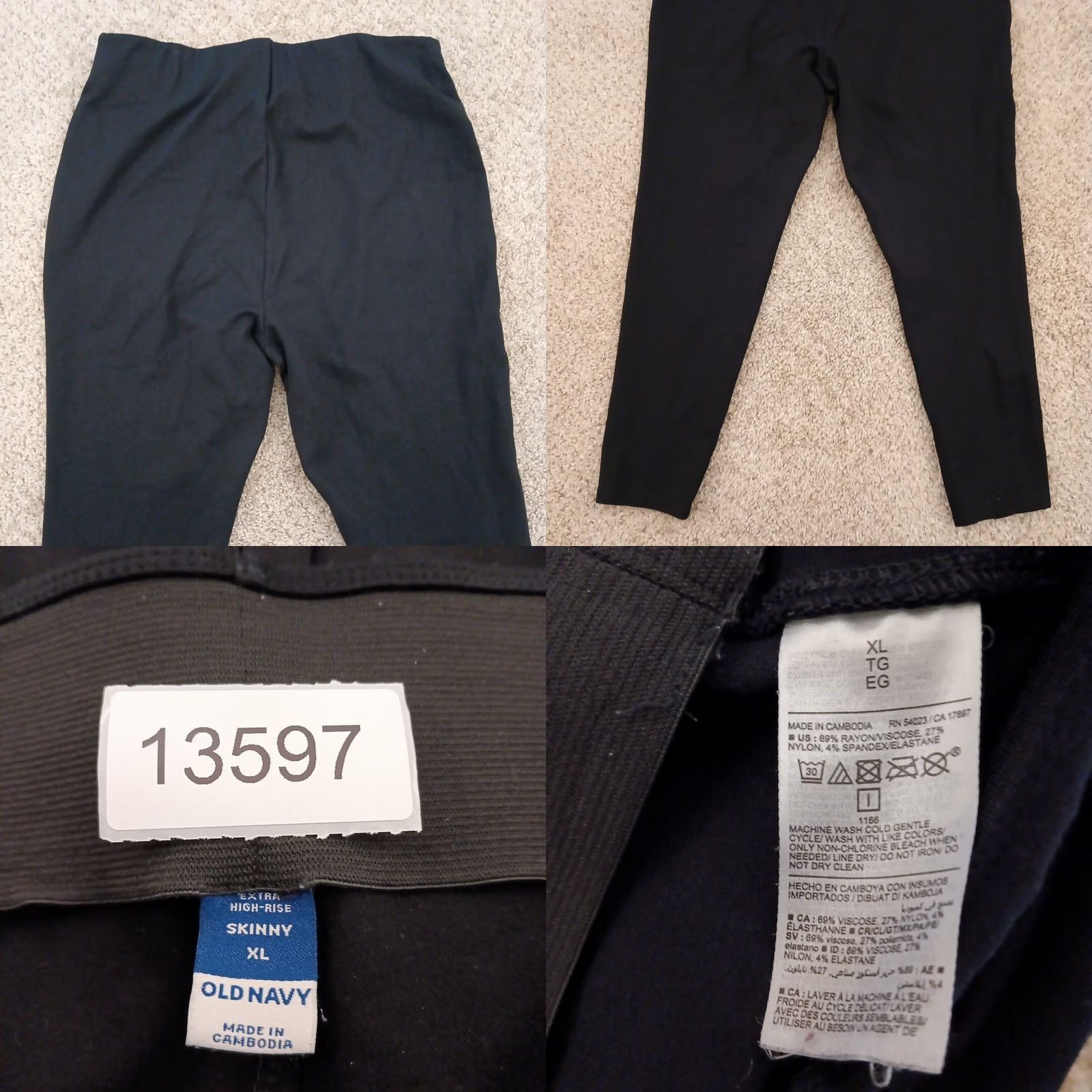 Old Navy Old Navy Pants Womens XL Black Skinny High Rise Pull On 32x25 Crop Ankle Clothing Women’s Slim Stretch Nylon Rayon Spandex Size 40" / US 18 - 8 Thumbnail