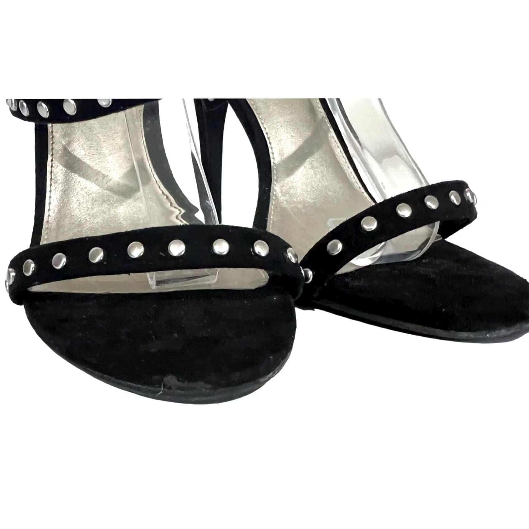 Vintage Michael by Michael Shannon Malin Stiletto Studded Heels Strappy Black Sz 8 - Pump, Faux Leather, Stiletto, Heels, Womens, Size 8, Black, Studded Size US 8 / IT 38 - 7 Thumbnail
