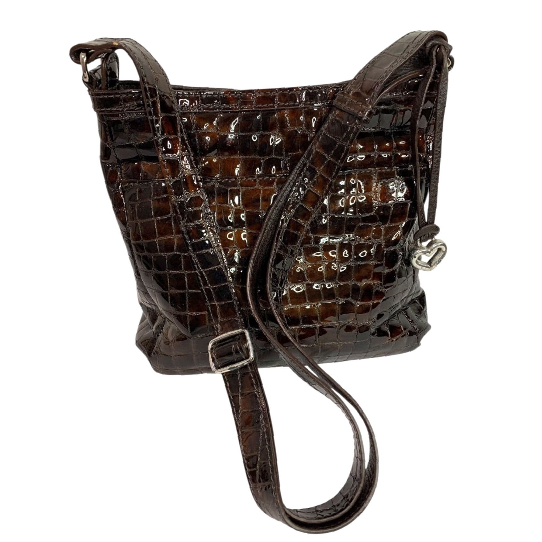 Brighton Brighton Cher Front Wallet Organizer Patent Leather Brown Crossbody Bag Women Size ONE SIZE - 6 Thumbnail