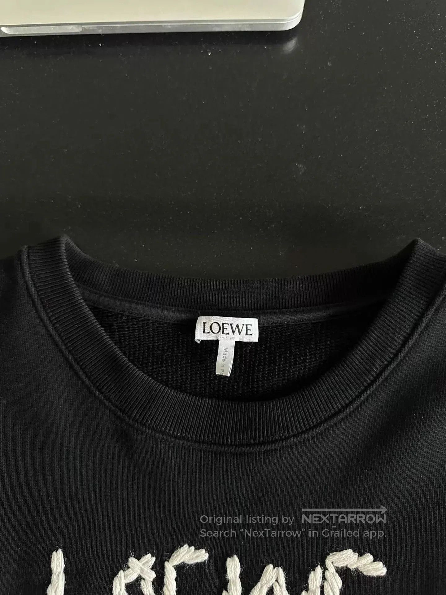 Loewe Black Long-Sleeve Sweatshirt with Text Design. Size US M / EU 48-50 / 2 - 3 Thumbnail