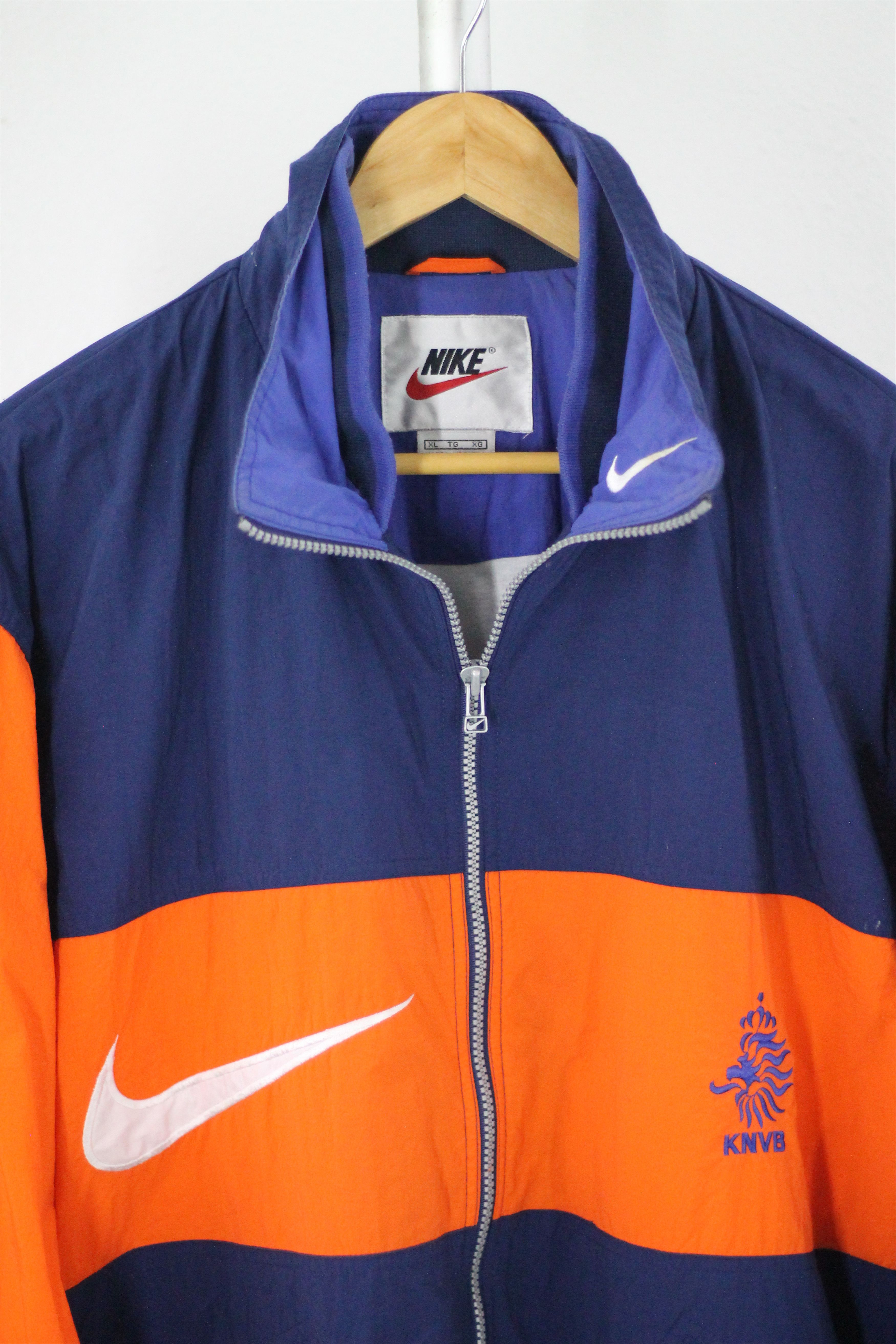Nike × Vintage Vtg 90s Nike KNVB Netherlands Team Big Logo Track Jacket Size US XL / EU 56 / 4 - 2 Thumbnail