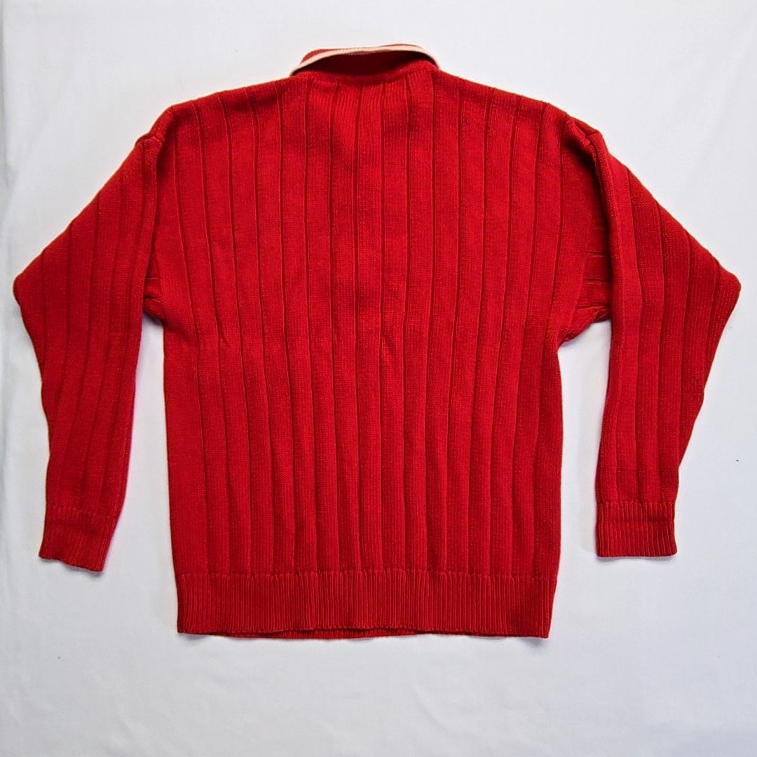 Gap Vintage Gap Red Knit Polo Sweater Embroidered Ribbed XL Y2K Size US XL / EU 56 / 4 - 7 Thumbnail