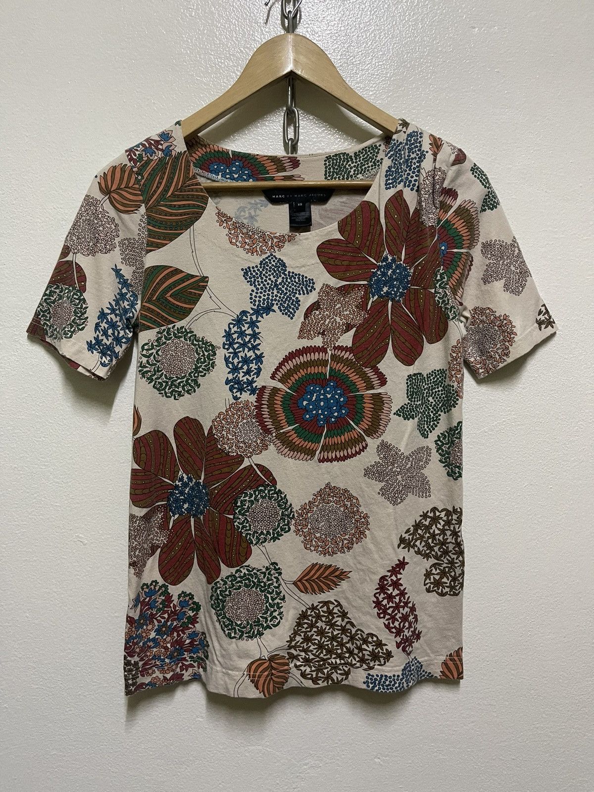 Marc Jacobs × Marc by Marc Jacobs Marc Jacobs Floral Abstract T Shirt Size XS / US 0-2 / IT 36-38 - 1 Thumbnail