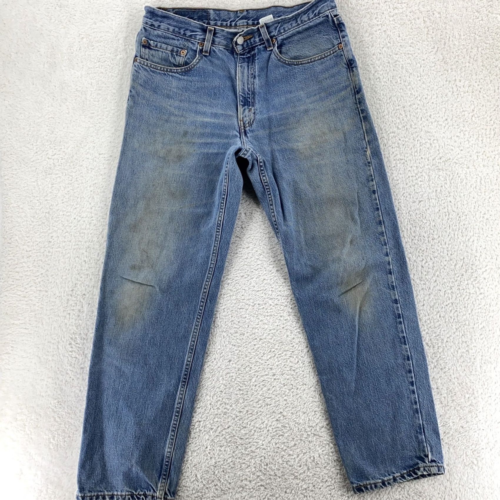 Levi's Levi's 550 Jeans Mens 30x30 Distressed Relaxed Tapered Denim 90s Vintage Grunge Pockets - Blue - Regular Fit Accessories Size US 30 / EU 46 - 4 Thumbnail