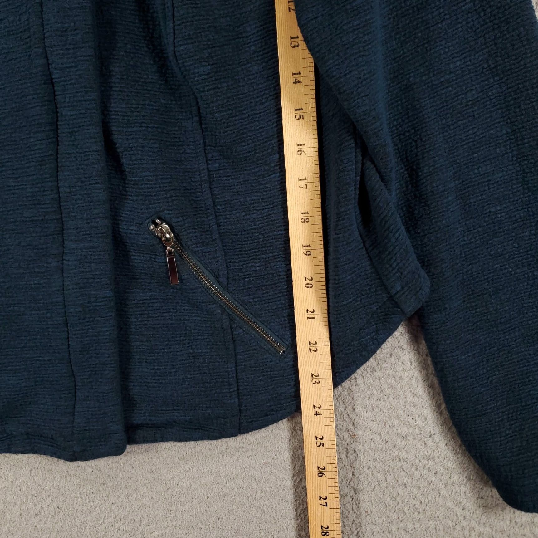 Torrid TORRID Plus Size 1X Blue Moto Jacket Women's Asymmetric Full Zip Stretch Pocket Classic Size XL / US 12-14 / IT 48-50 - 4 Thumbnail