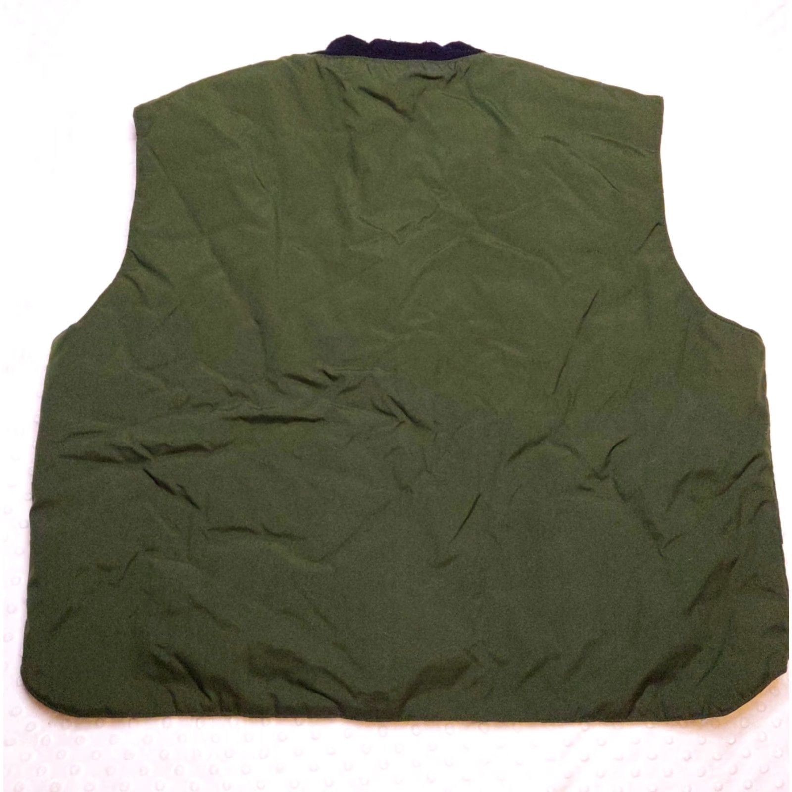 Vintage Blauer Vest Mens 2XL Olive Green Quilted Insulated Workwear Made USA Outerwear Vest Quilted Bodywarmer Full Zip Lined Pockets Band Collar USA 90s Mens Size US XXL / EU 58 / 5 - 5 Thumbnail