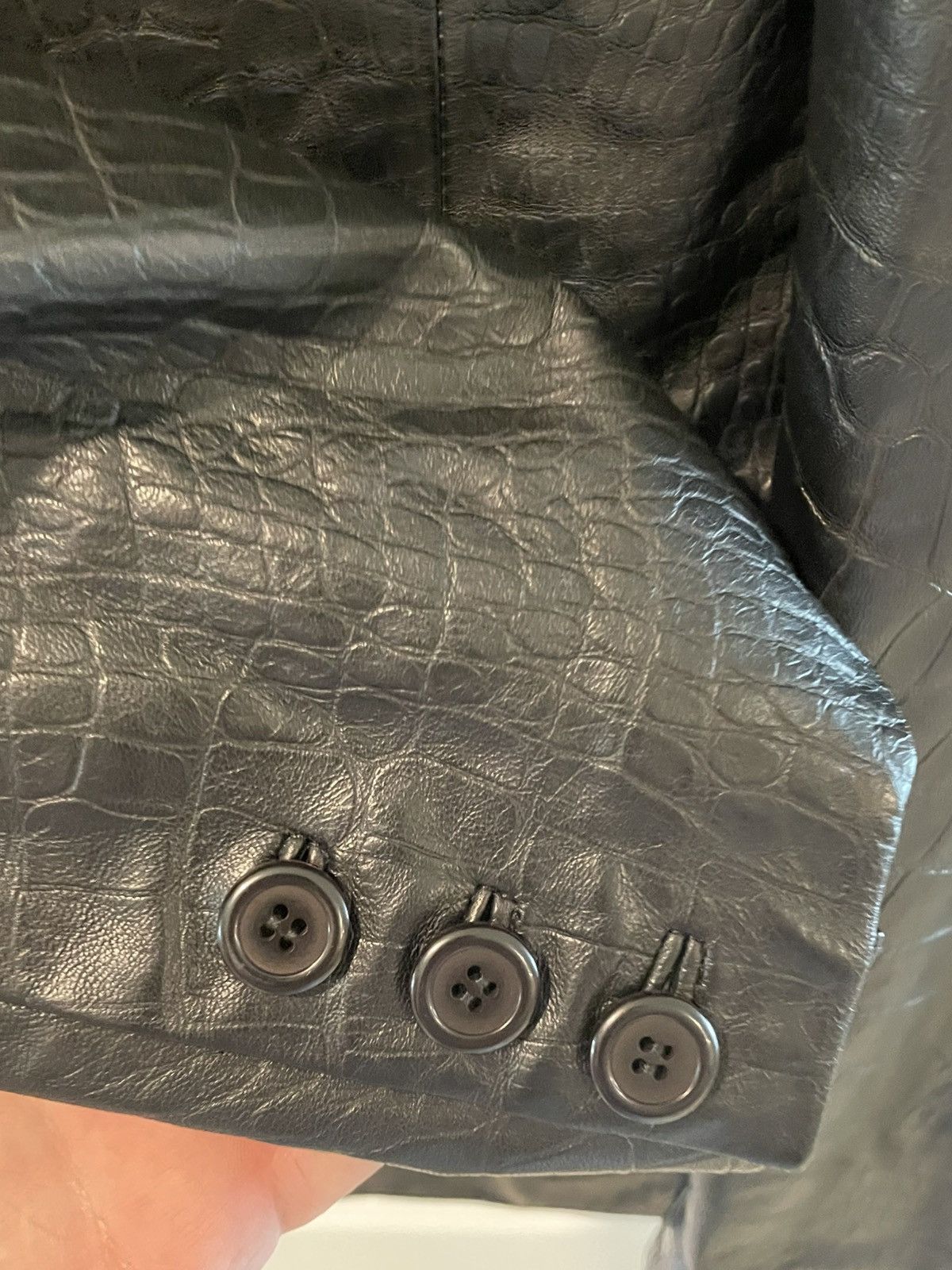 Sunflower Sunflower Croc Embossed Leather Blazer Size US L / EU 52-54 / 3 - 5 Thumbnail