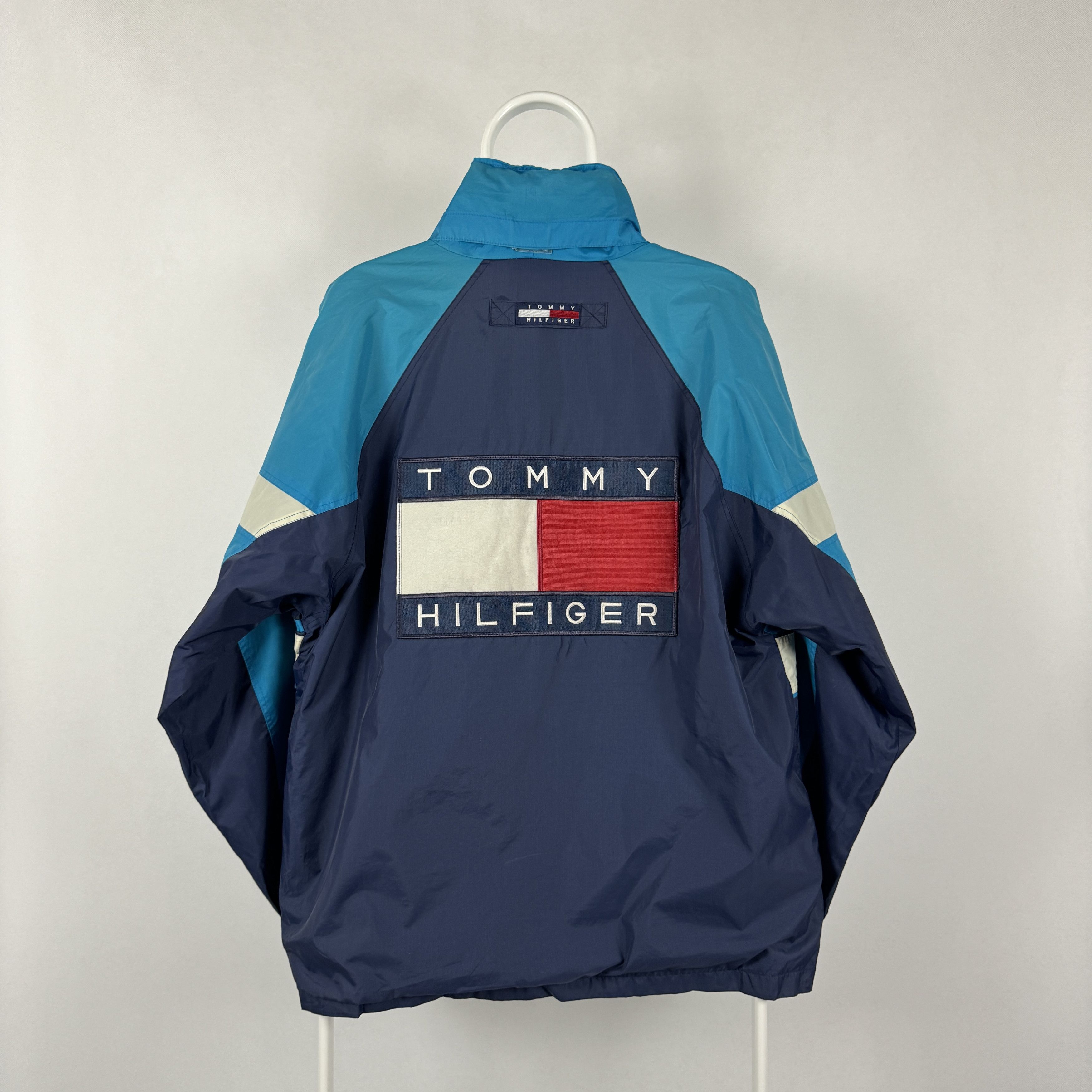 image of Archival Clothing x Tommy Hilfiger Vintage Iconic Tommy Hillfiger Big Flag Jacket Very in Blue (Siz