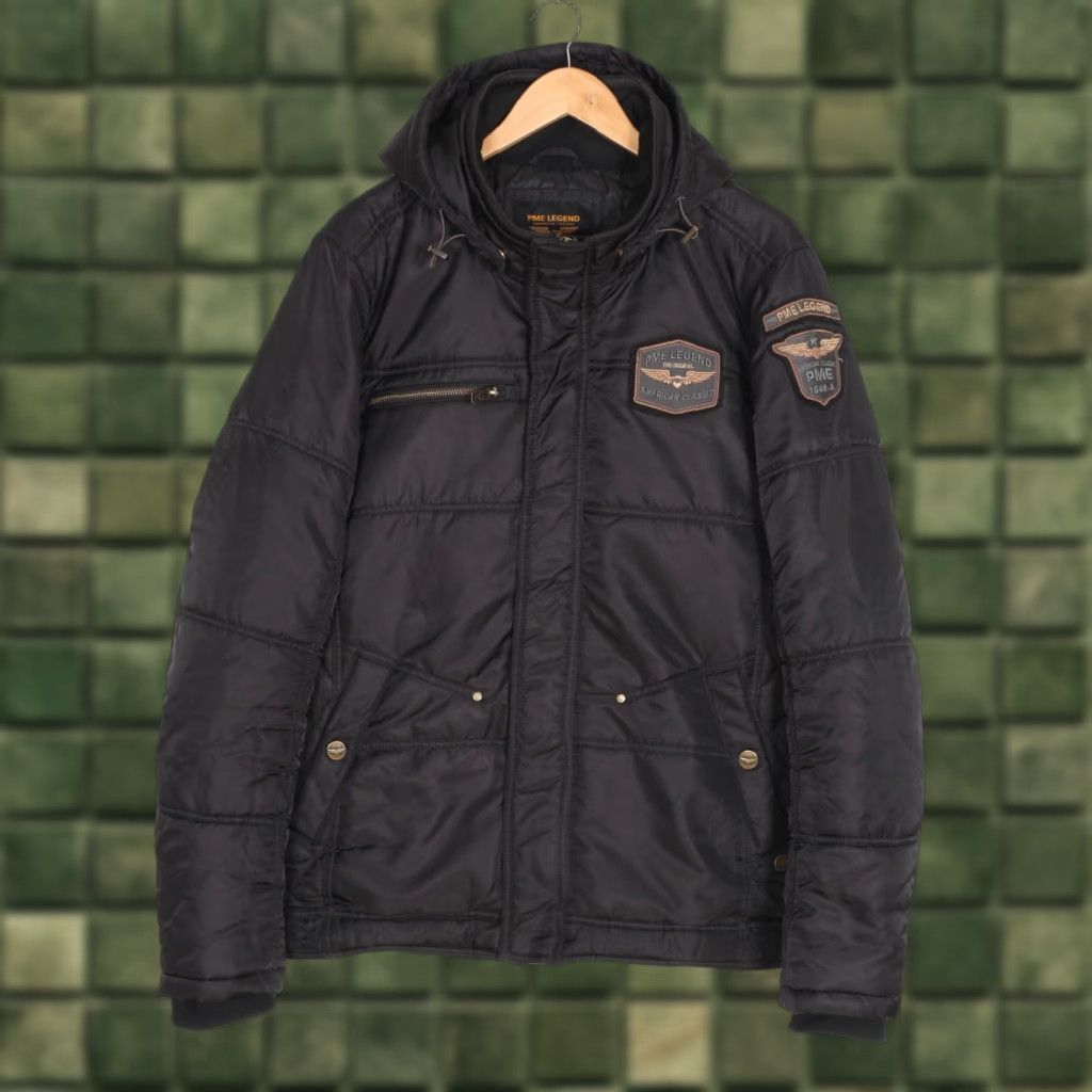 Vintage PME Legend Jacket Men 2XL Hooded Insulated Nylon Black Zip Casual All Seasons Winter Spring Autumn Hoodie Mens Size US XXL / EU 58 / 5 - 1 Thumbnail
