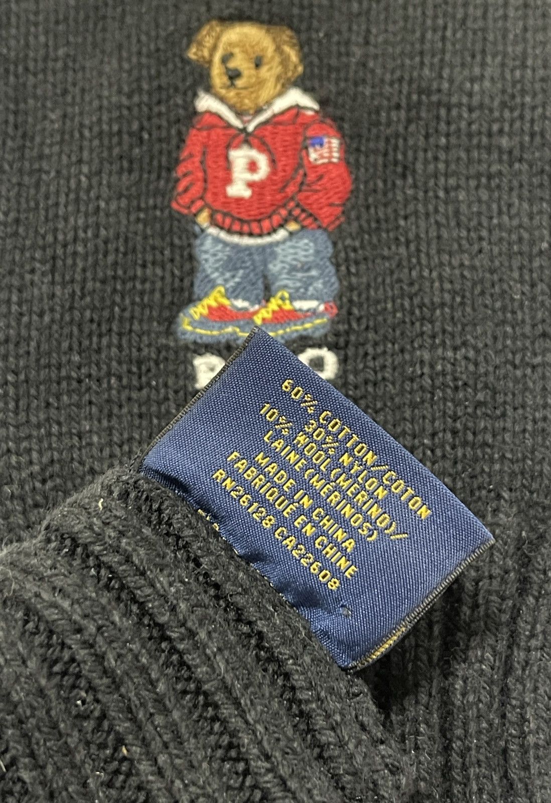 Polo Ralph Lauren × Vintage Vintage Polo Bear Wool Knit Glove Size ONE SIZE - 6 Thumbnail