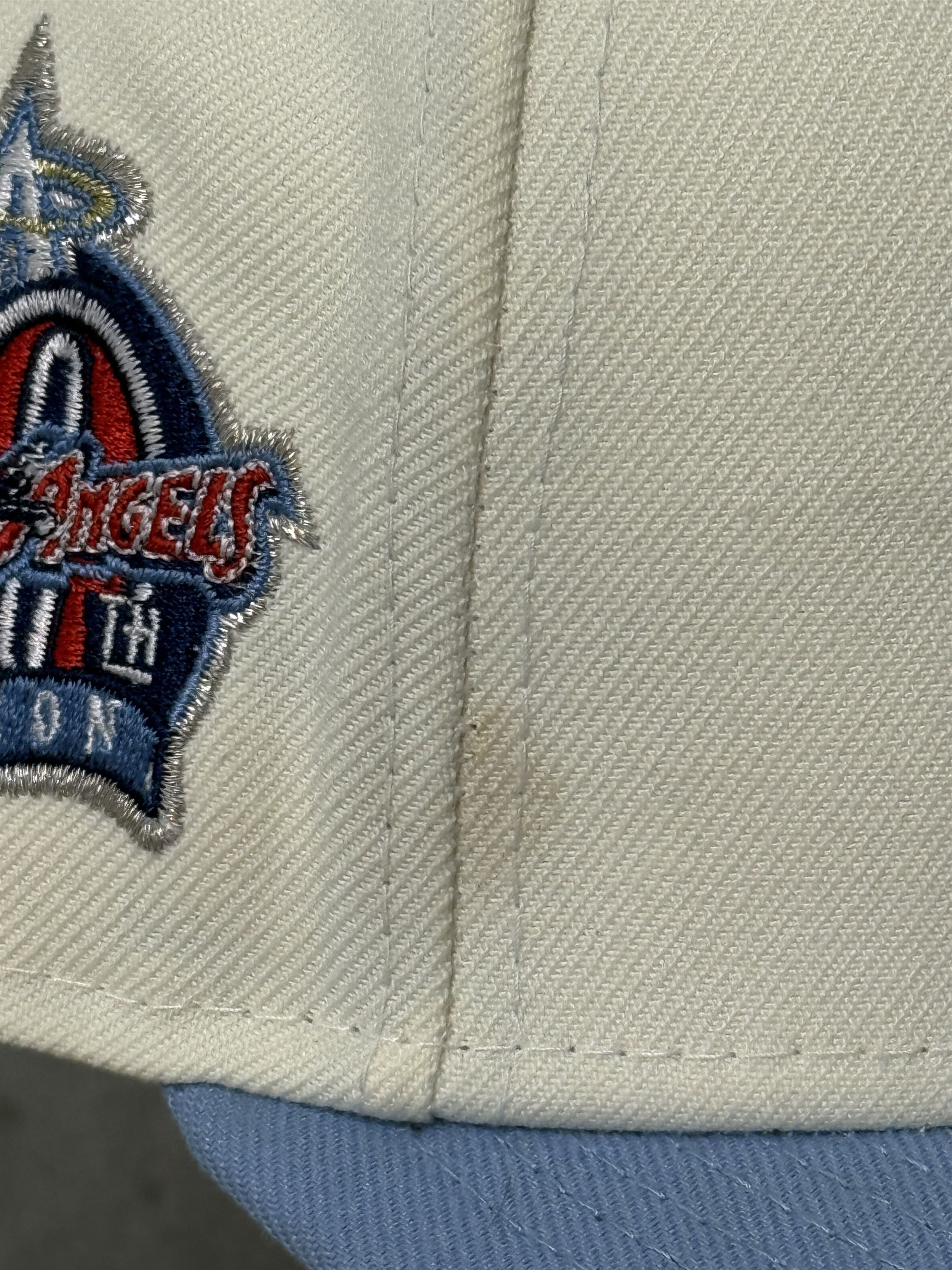 Hat Club 7 3/8 Anaheim Angels Cream Fitted Hat Club 40th Season Patch Size ONE SIZE - 8 Thumbnail