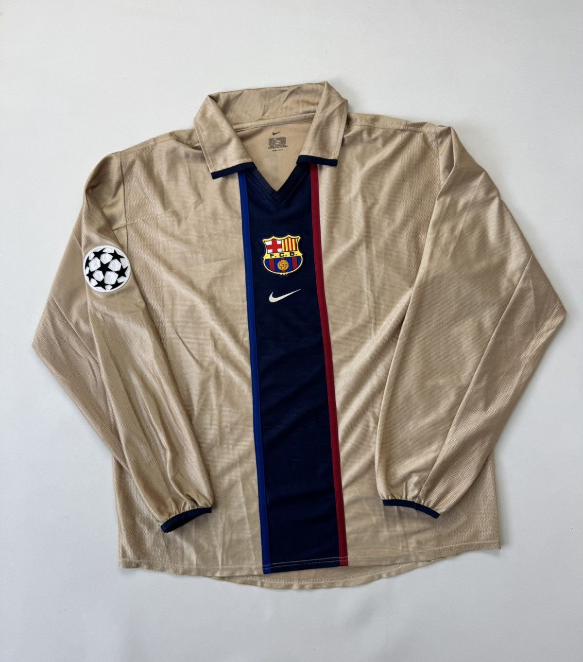 Nike Barcelona 2002 Away Match Issue Jersey Original F.De Boer 3 Size US L / EU 52-54 / 3 - 1 Thumbnail