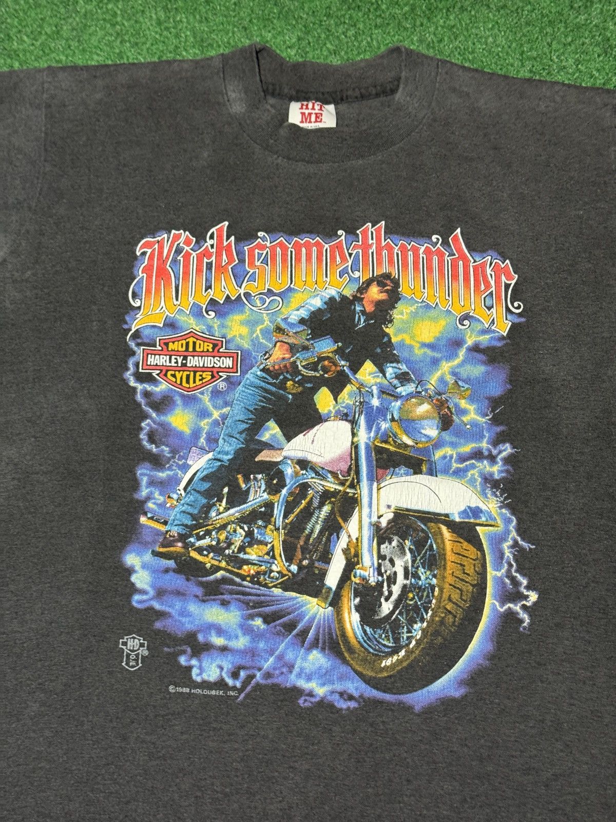 Harley Davidson Kick Some Thunder Harley Davidson 80s RARE T Shirt 17.5x25 Size US M / EU 48-50 / 2 - 2 Thumbnail
