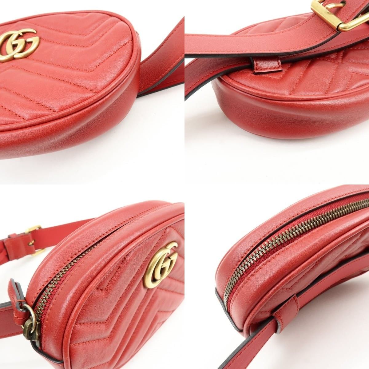 Gucci Gucci GG Marmont Matelasse Leather Belt Bag Red Size ONE SIZE - 5 Thumbnail