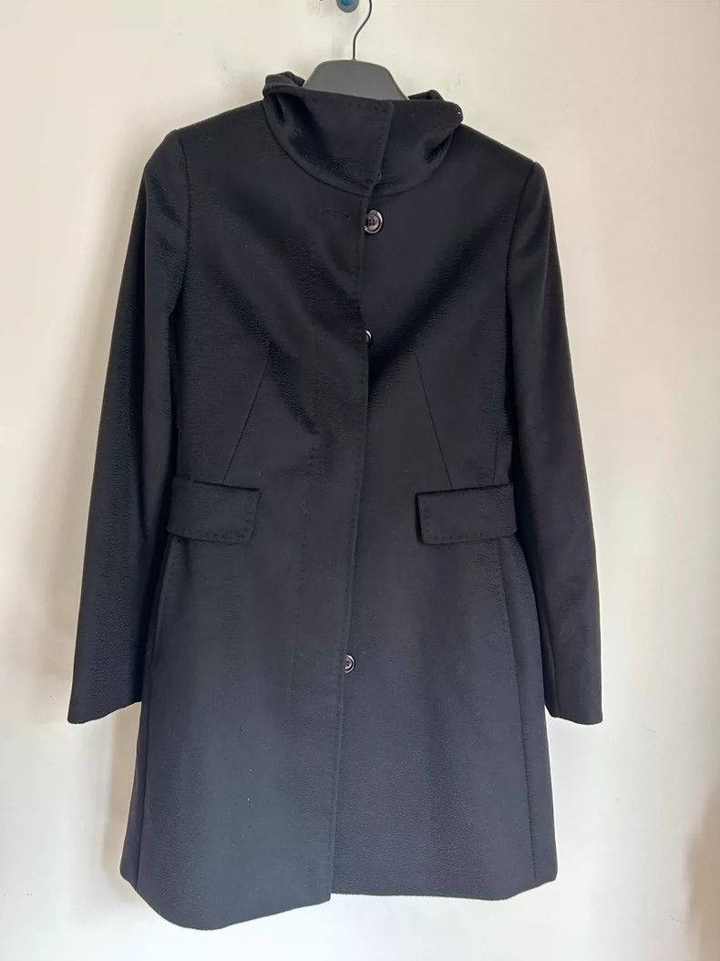 Max Mara Max Mara Studio black wool coat jacket Size S / US 4 / IT 40 - 1 Thumbnail