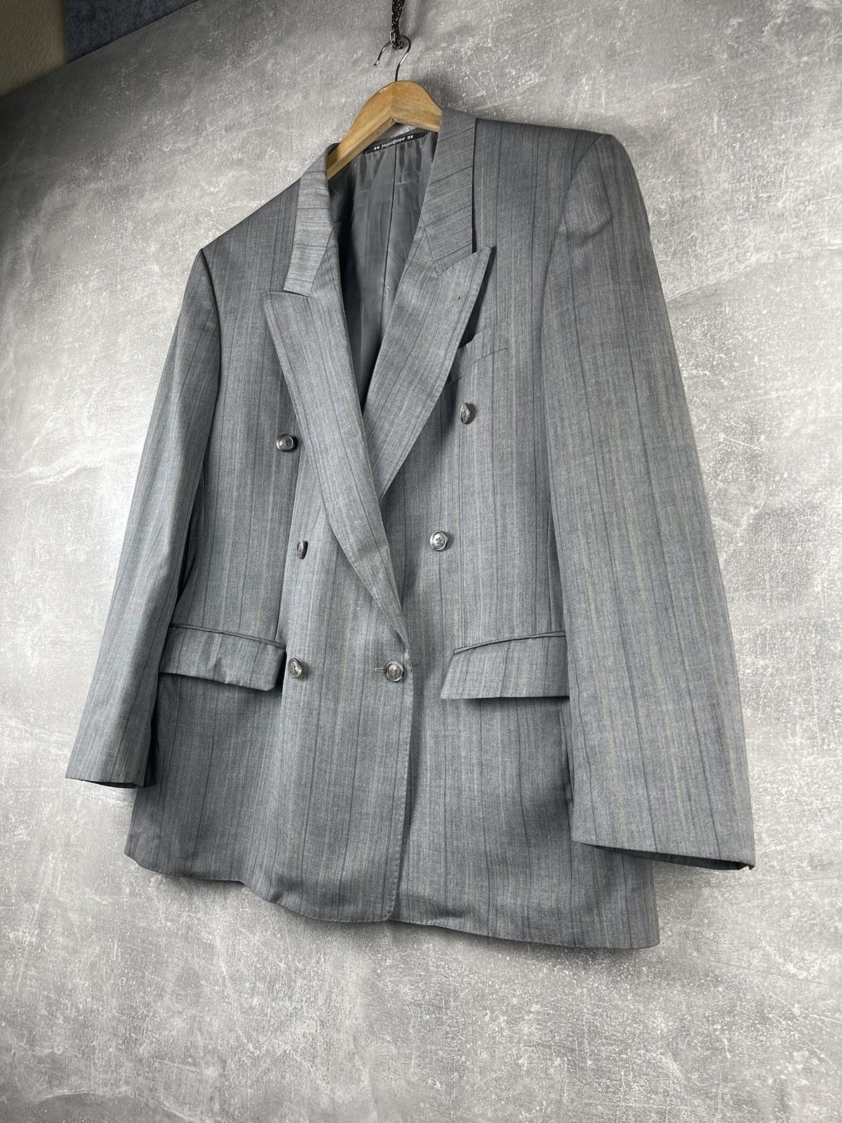 Yves Saint Laurent Yves Saint Laurent Difusion Hommes Double-Breasted Wool Suit Size 48R - 3 Thumbnail