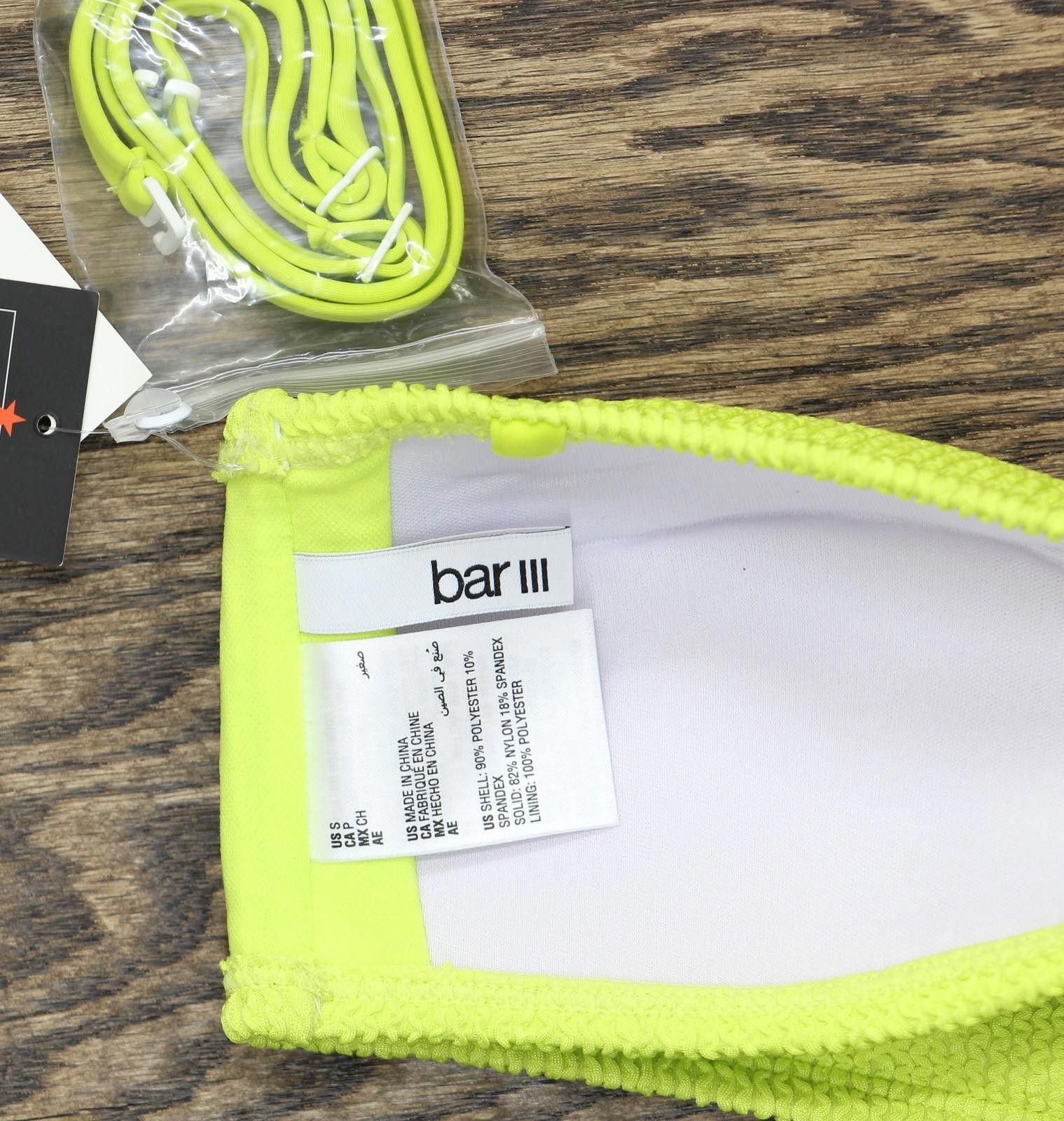 Bar III Nwt Bar Iii Bikini Swim Top Mbbg24144 Sunny Lime Green S Size ONE SIZE - 5 Thumbnail